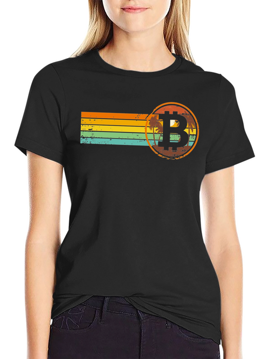 Bitcoin Sunset Retro T-Shirt