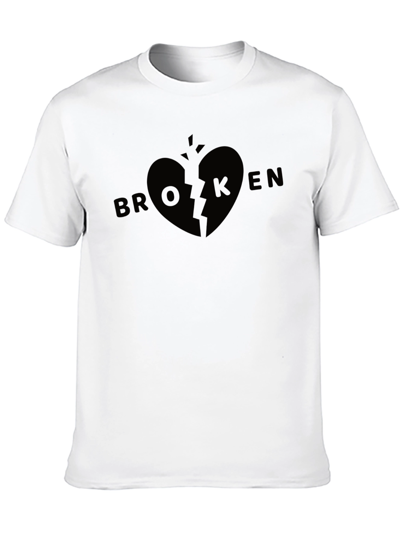 Broken Heart Graphic Tee - Soft Stylish Black T-Shirt