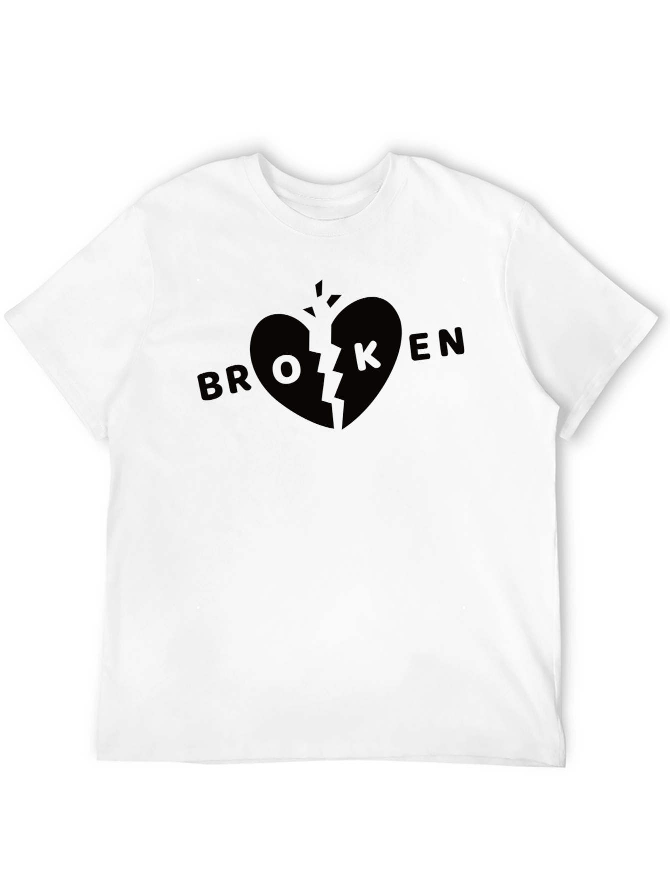 Broken Heart Graphic Tee - Soft Stylish Black T-Shirt