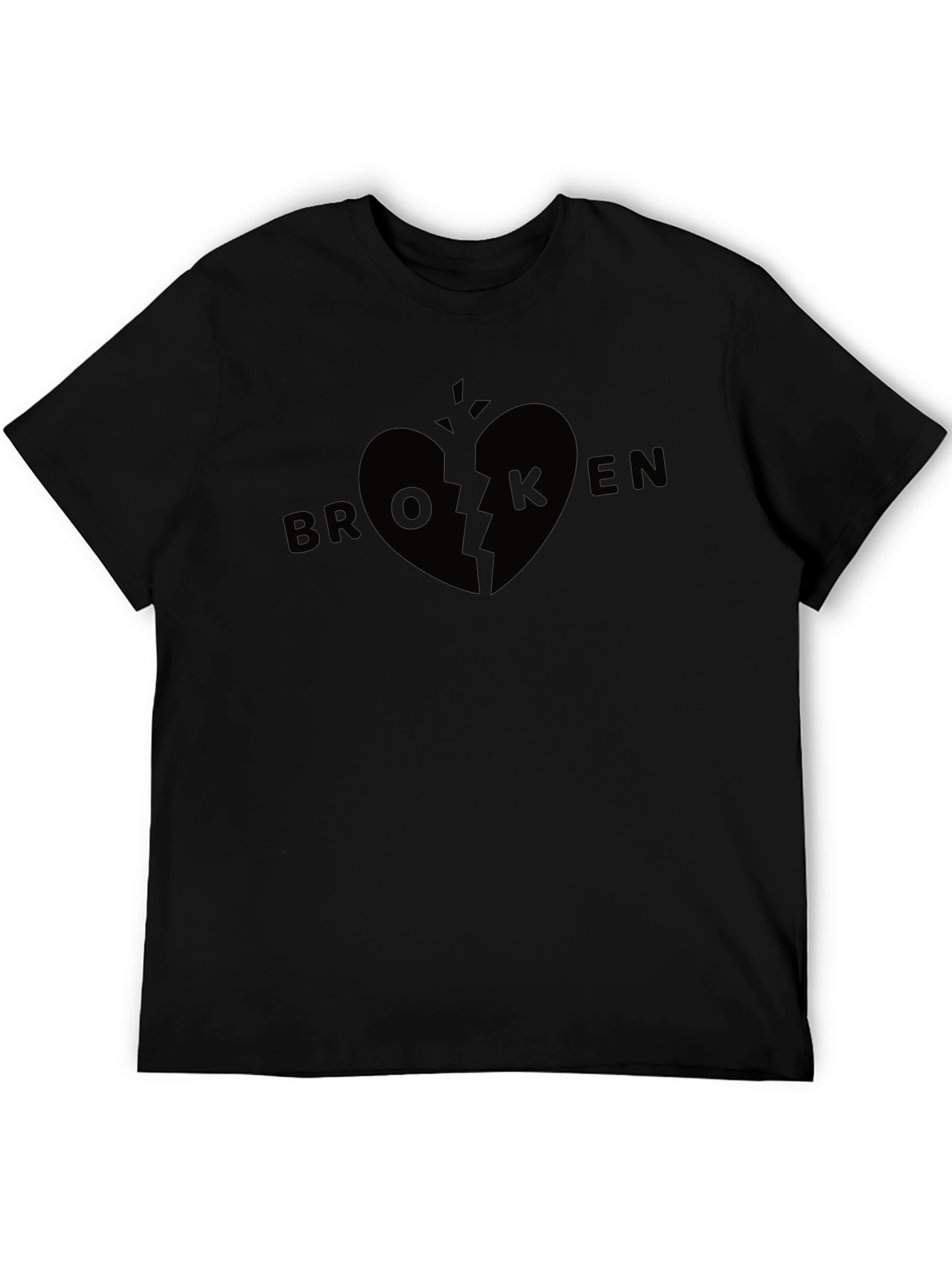 Broken Heart Graphic Tee - Soft Stylish Black T-Shirt