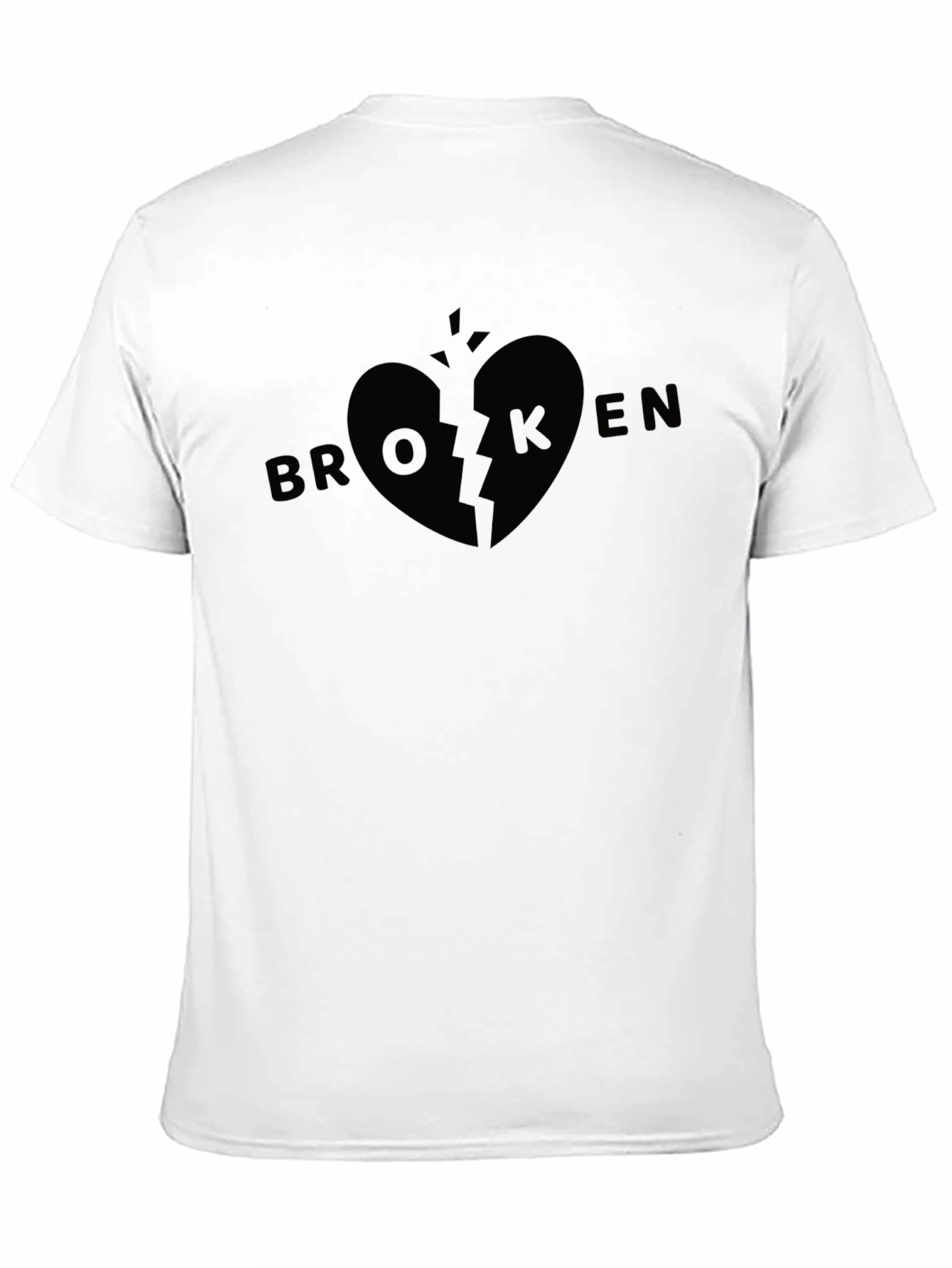 Broken Heart Graphic Tee - Soft Stylish Black T-Shirt