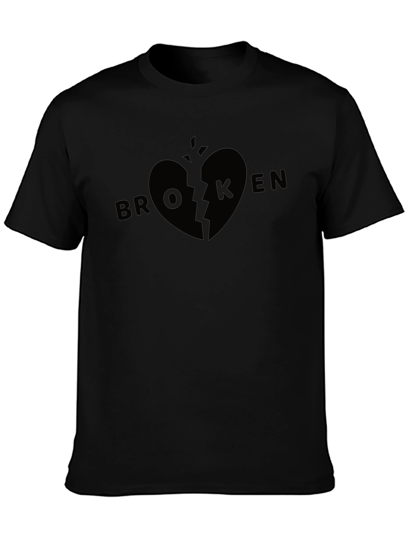 Broken Heart Graphic Tee - Soft Stylish Black T-Shirt