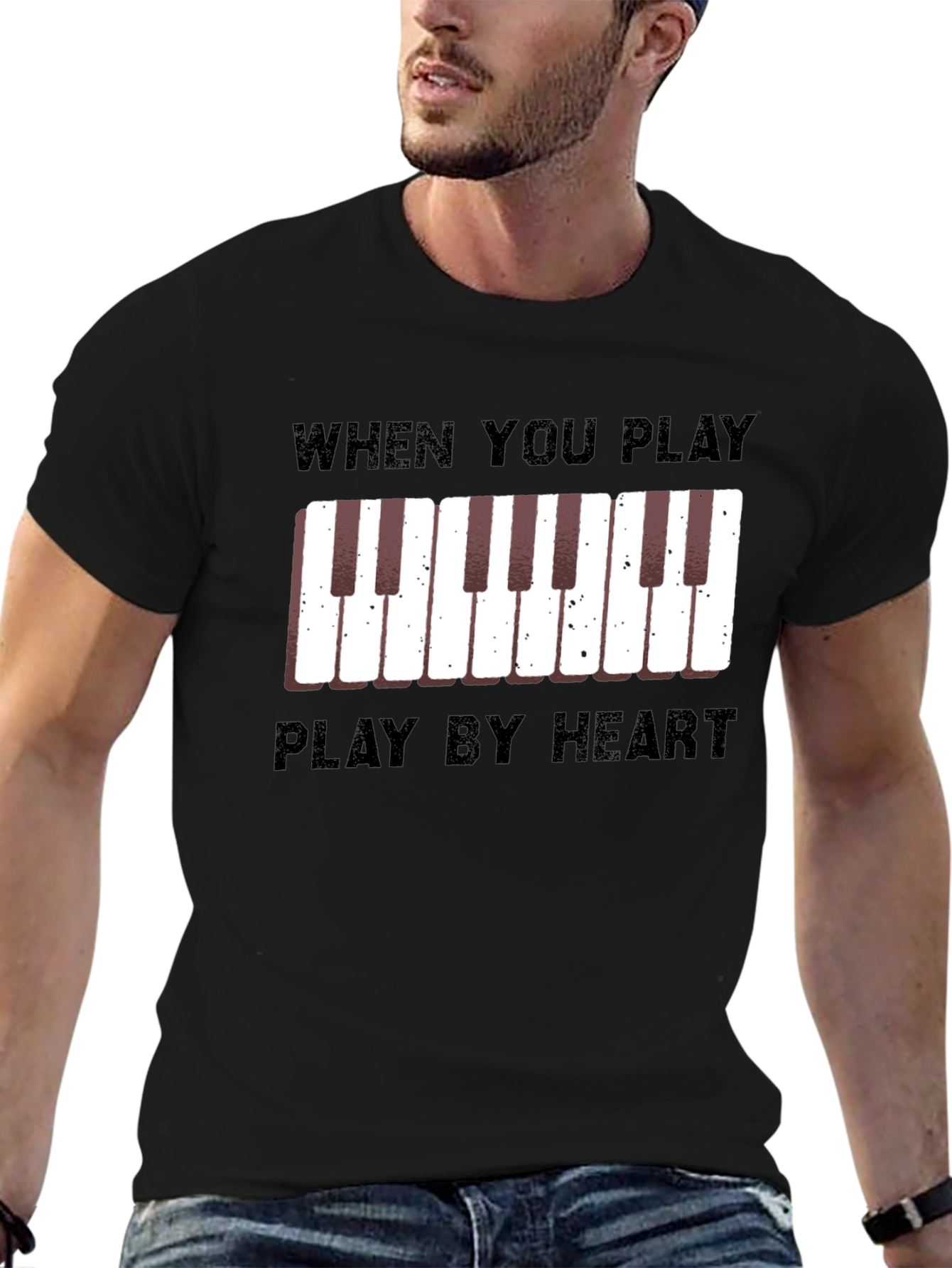 Play By Heart Piano Keys Graphic T-Shirt
