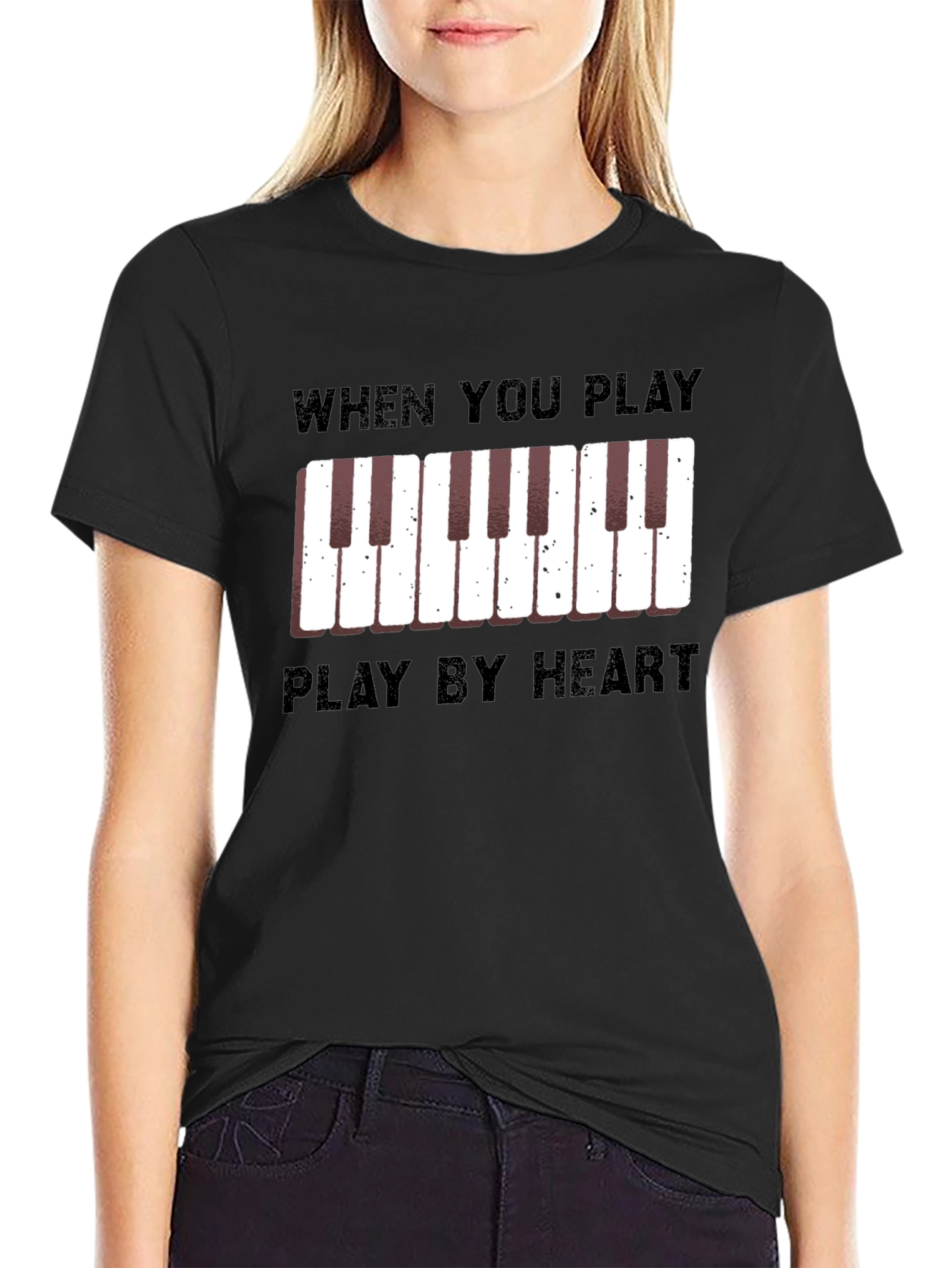 Play By Heart Piano Keys Graphic T-Shirt