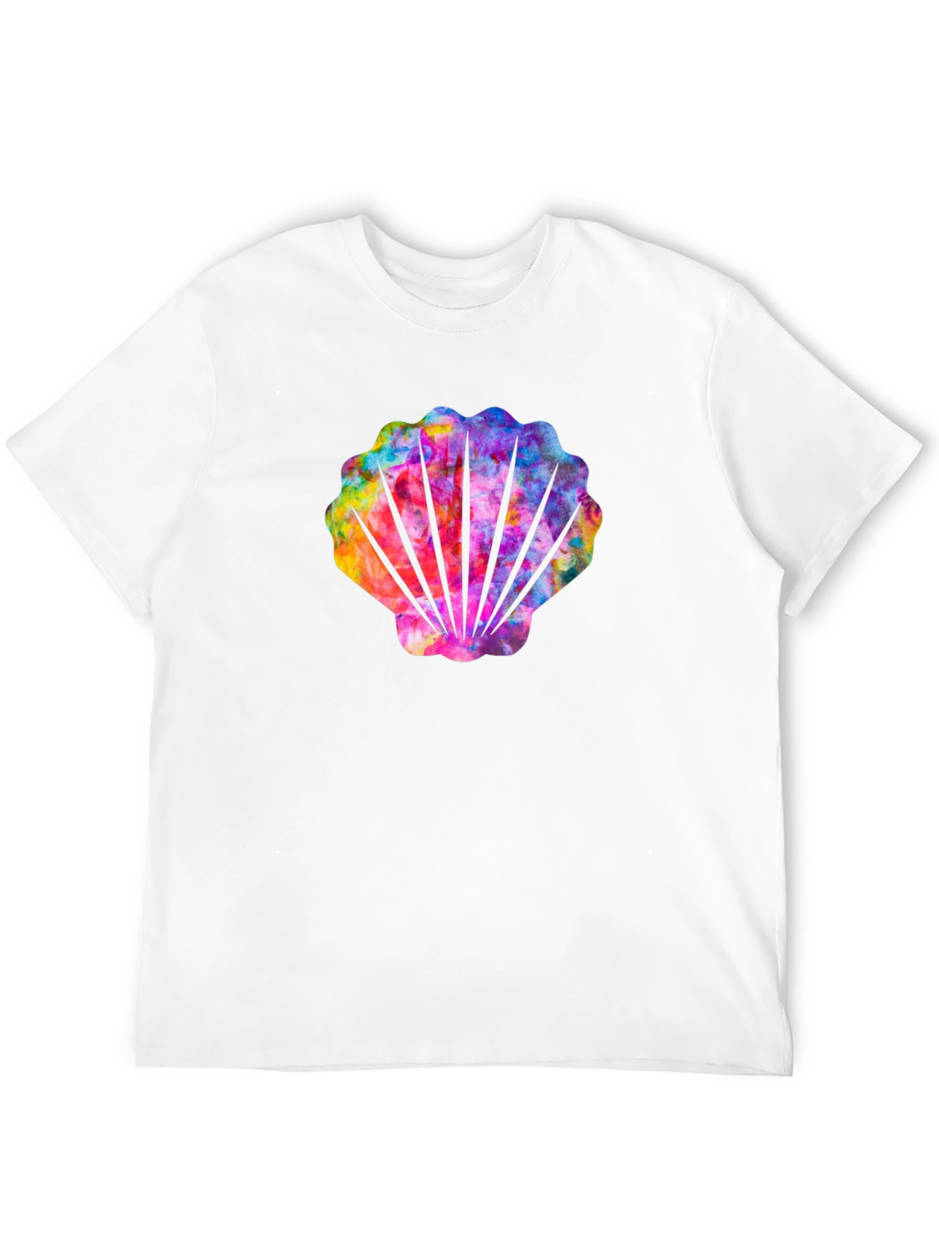 Rainbow Seashell Graphic Tee - Black