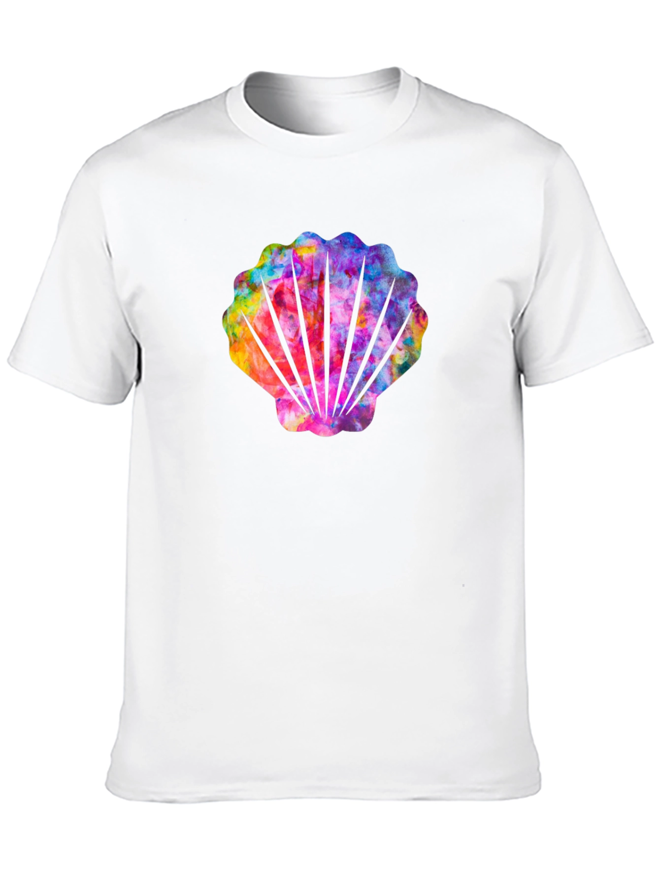 Rainbow Seashell Graphic Tee - Black