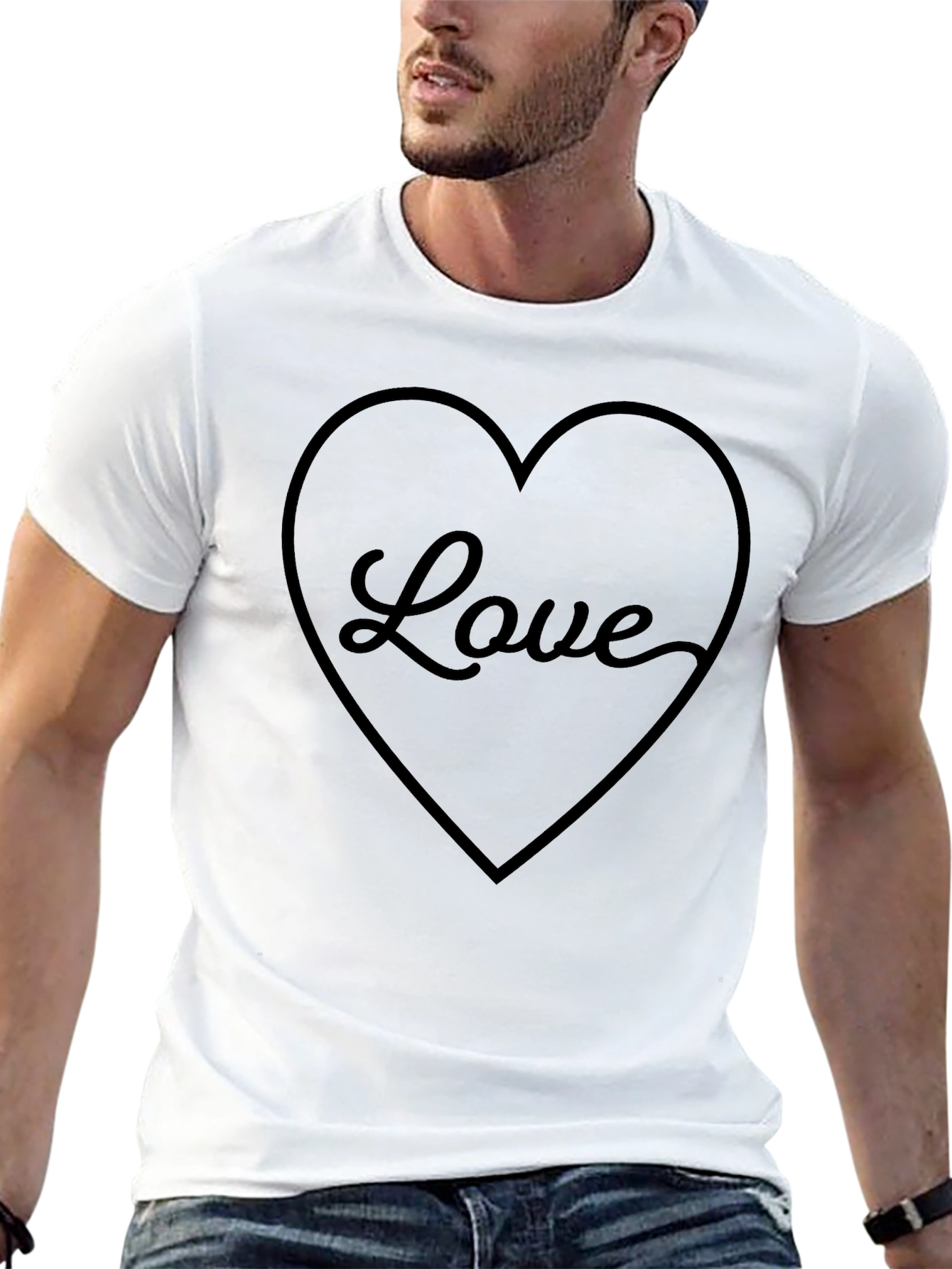 Love Heart Graphic Tee - Soft Cotton Blend T-Shirt
