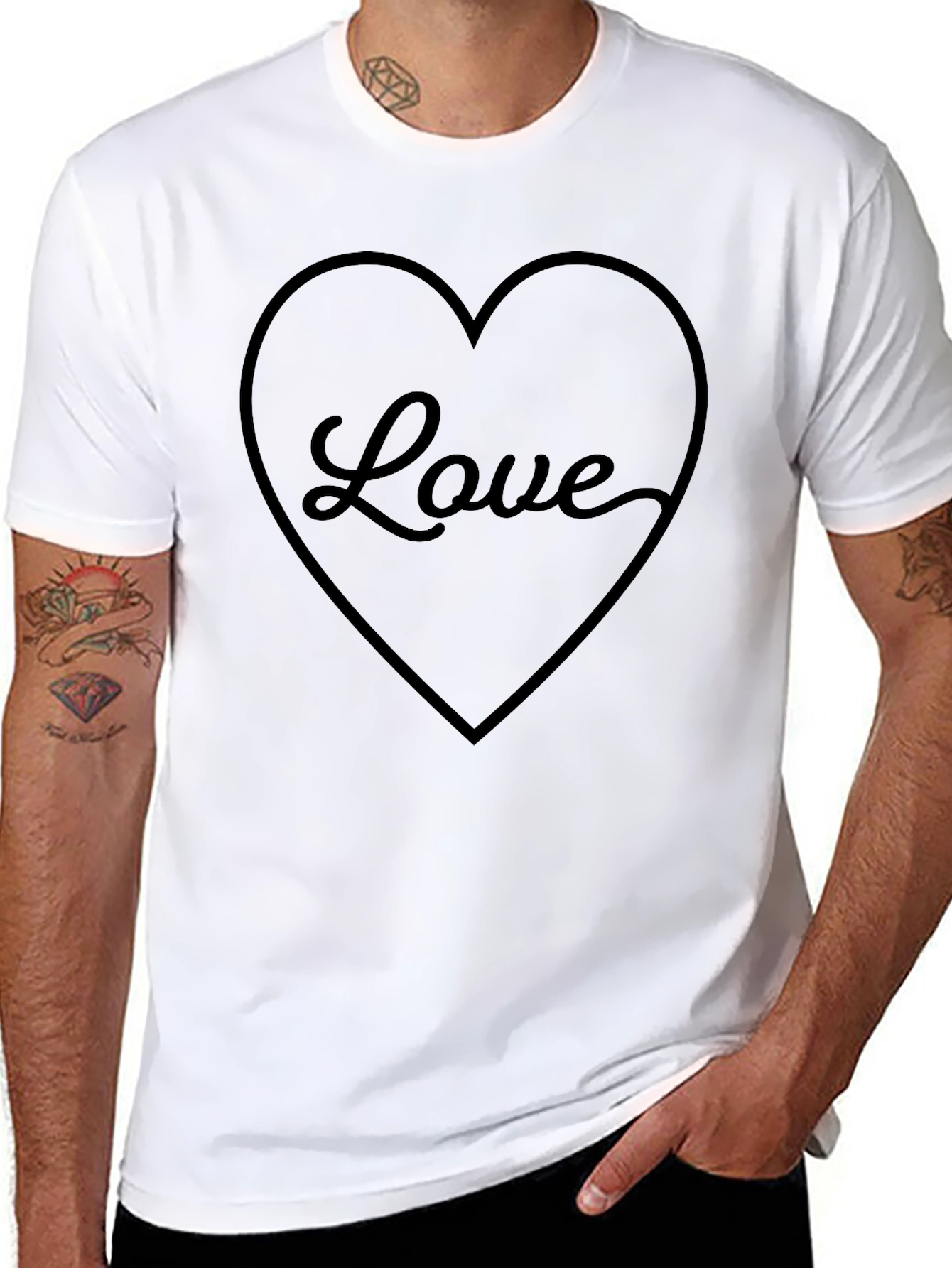Love Heart Graphic Tee - Soft Cotton Blend T-Shirt