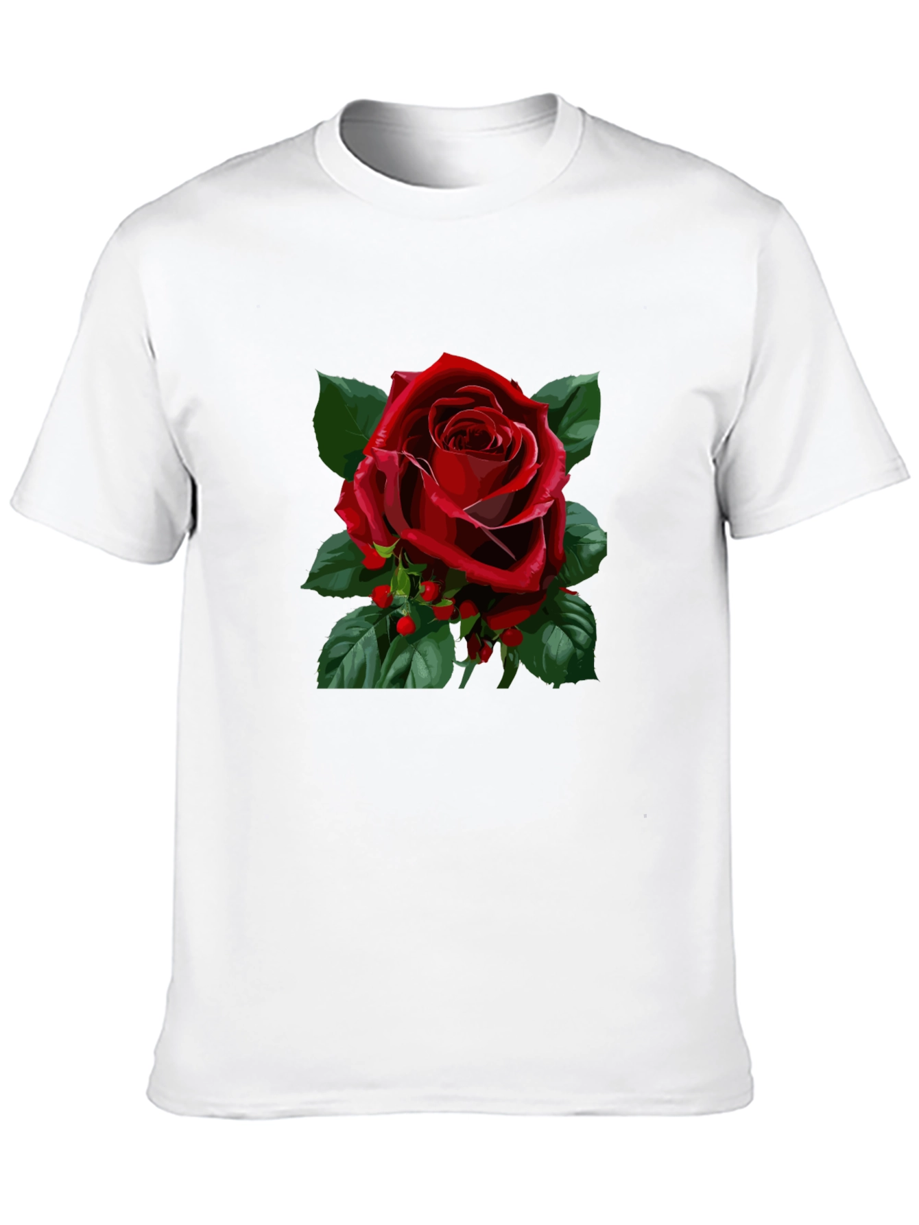 Red Rose Graphic Black T-Shirt