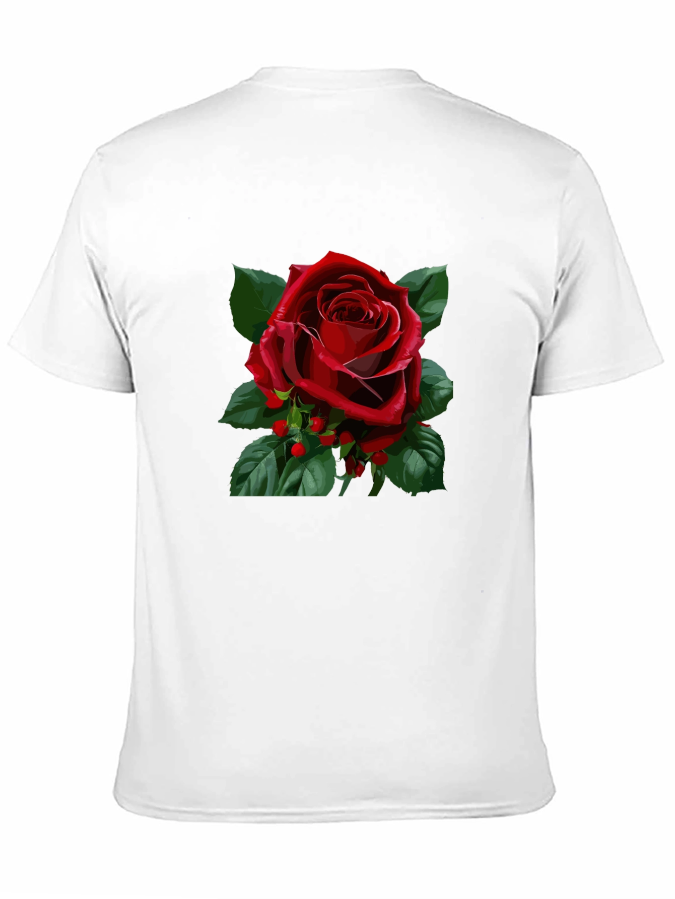 Red Rose Graphic Black T-Shirt