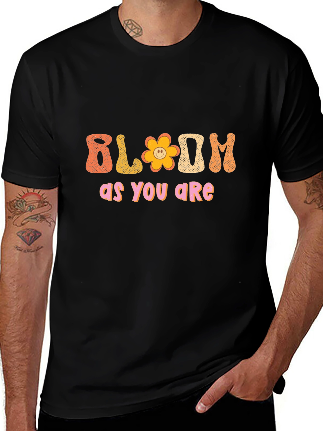 Bloom As You Are Black T-Shirt
