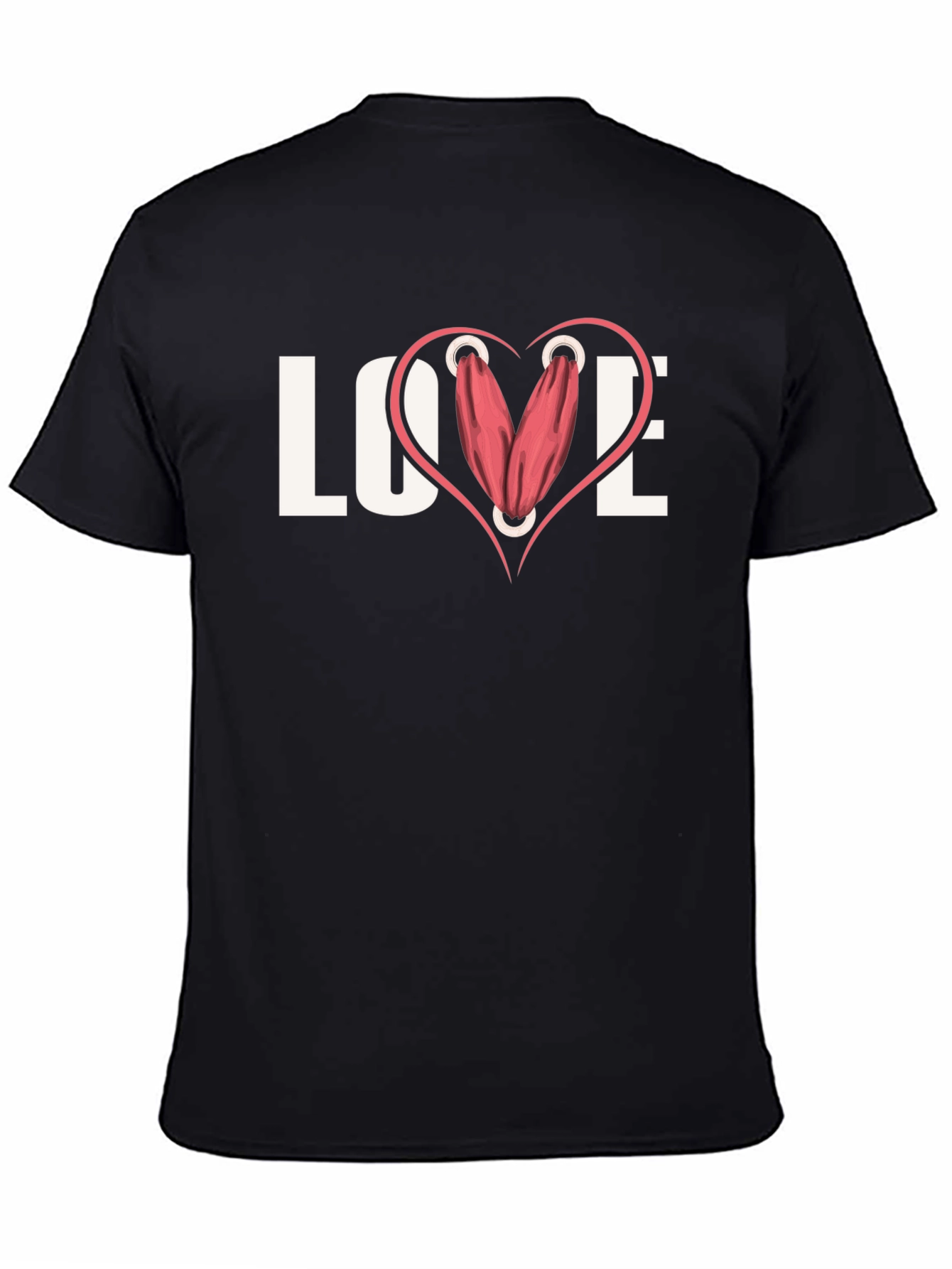 Love Gym T-Shirt - Weights Heart Design