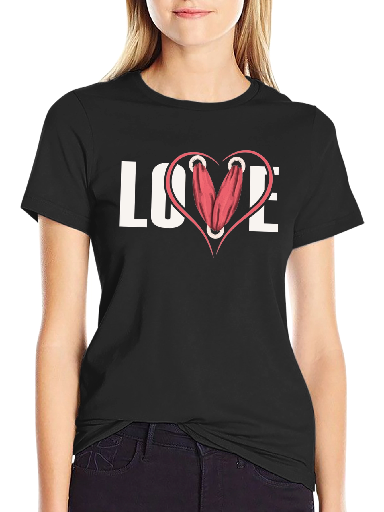 Love Gym T-Shirt - Weights Heart Design