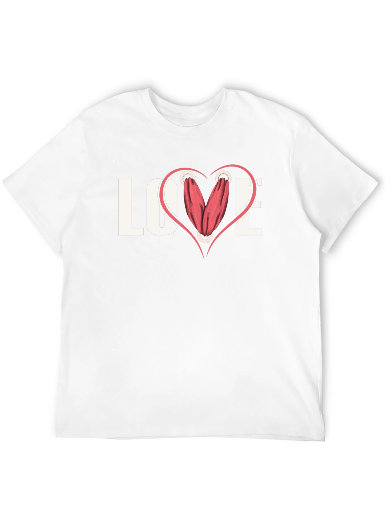 Love Gym T-Shirt - Weights Heart Design