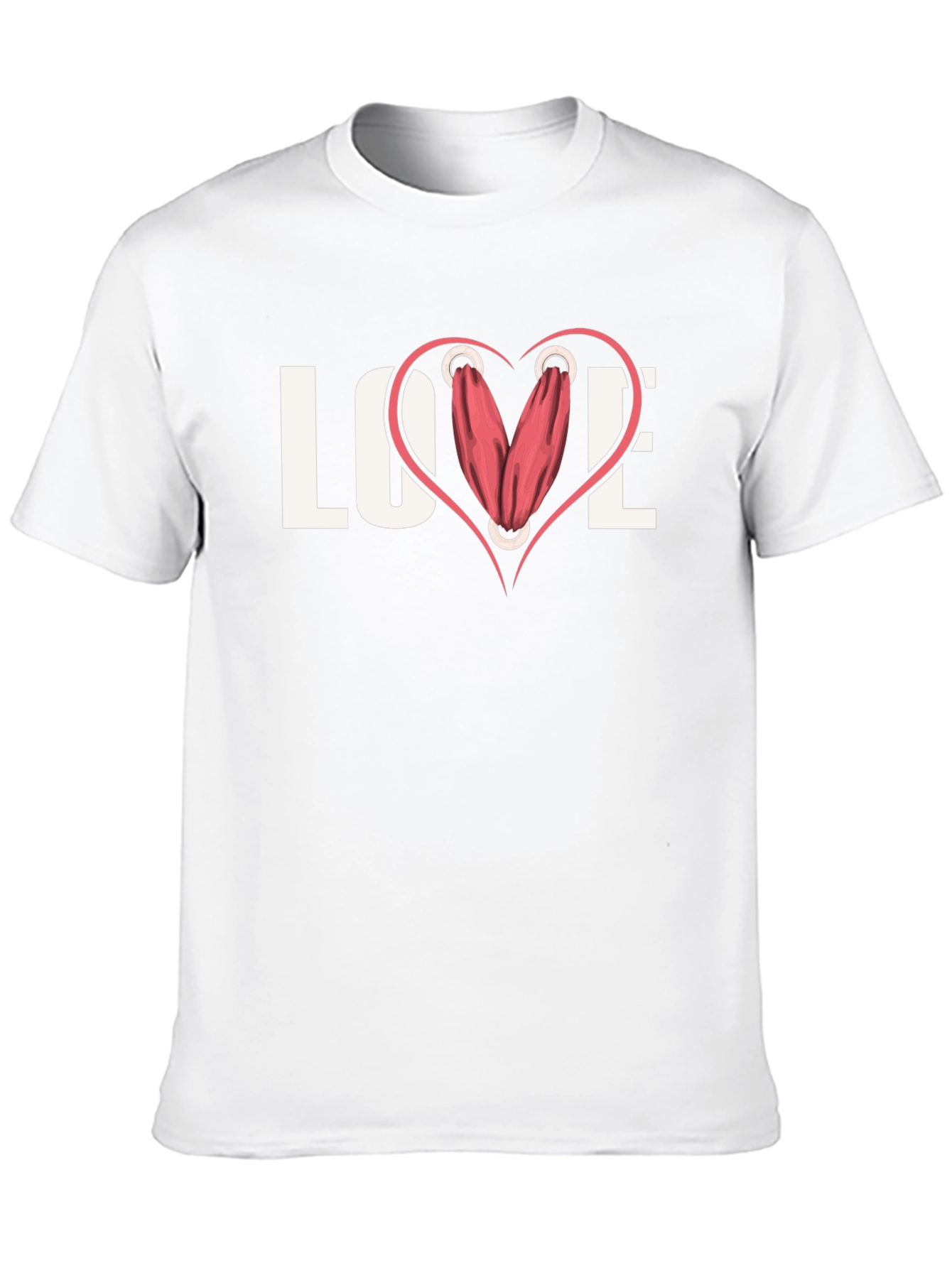 Love Gym T-Shirt - Weights Heart Design