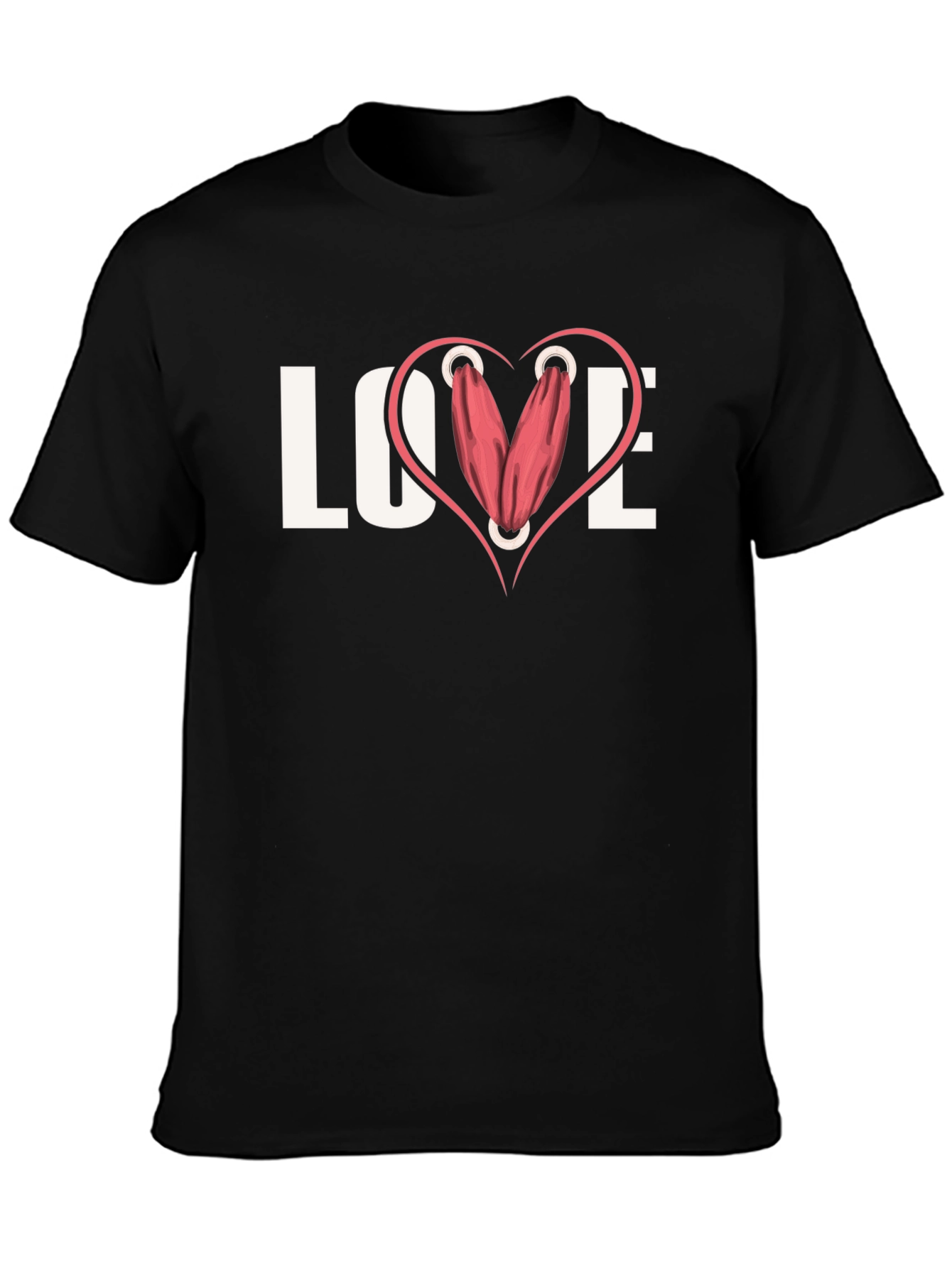 Love Gym T-Shirt - Weights Heart Design