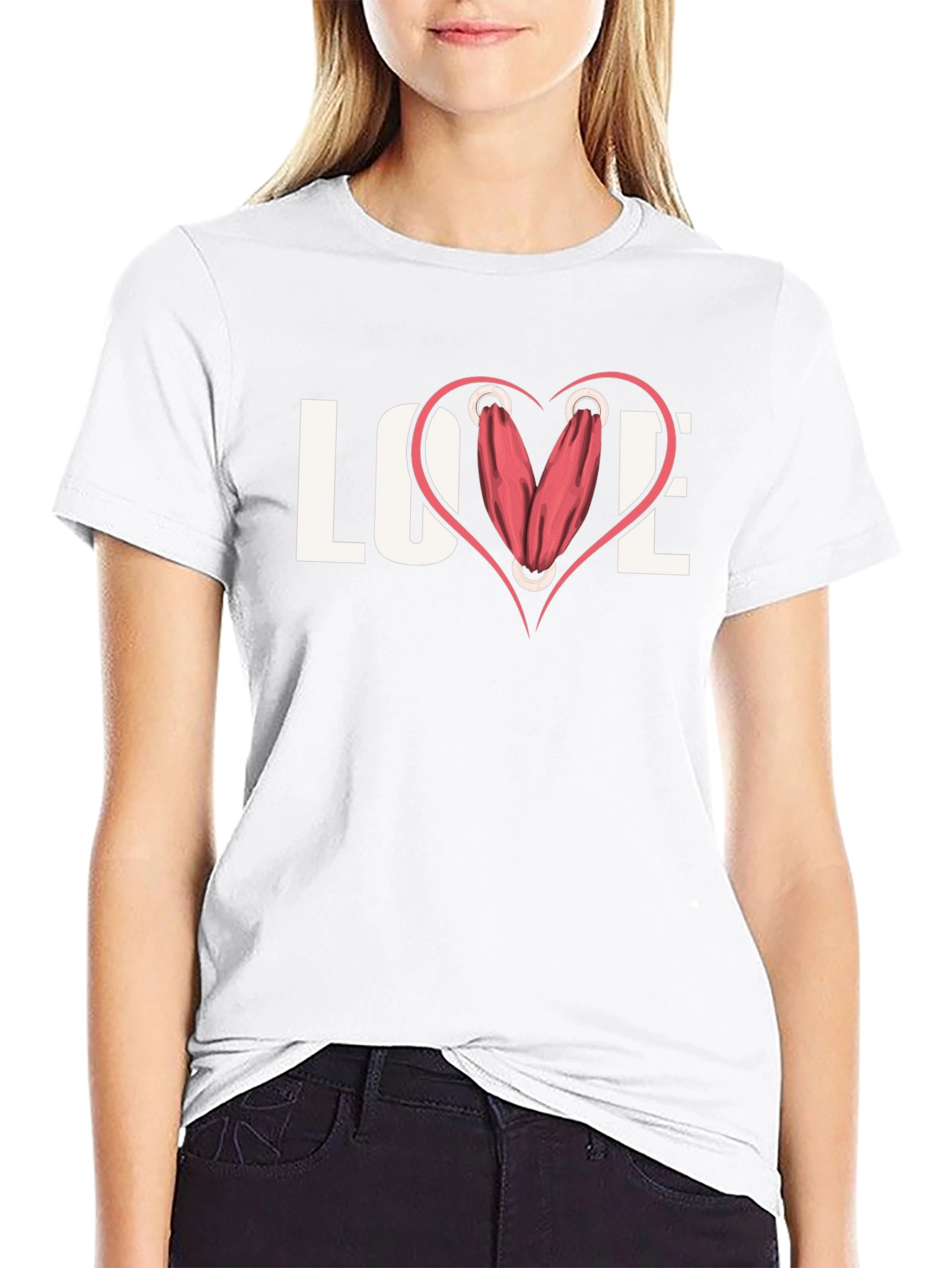 Love Gym T-Shirt - Weights Heart Design