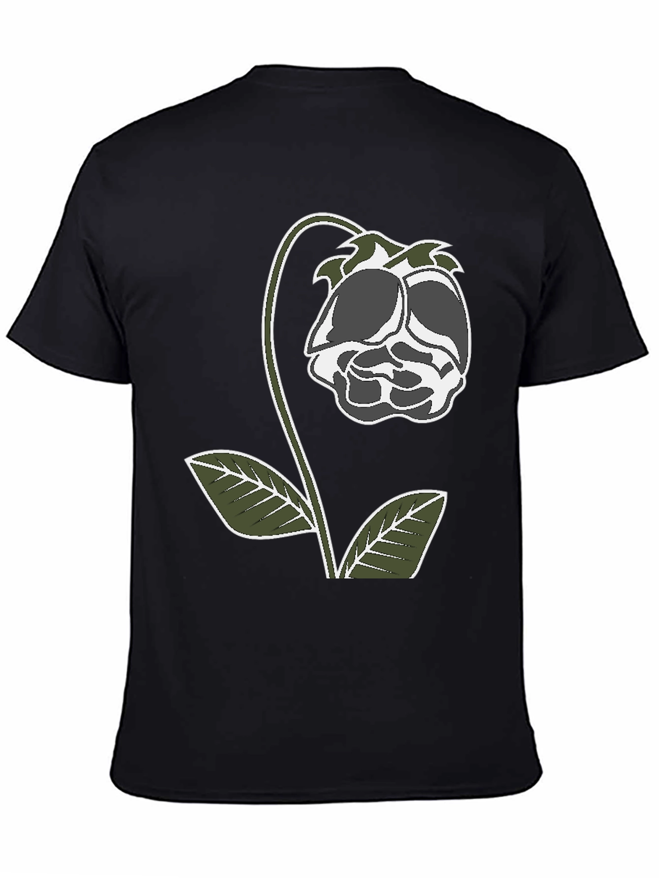 Floral Graphic Print T-Shirt - Black
