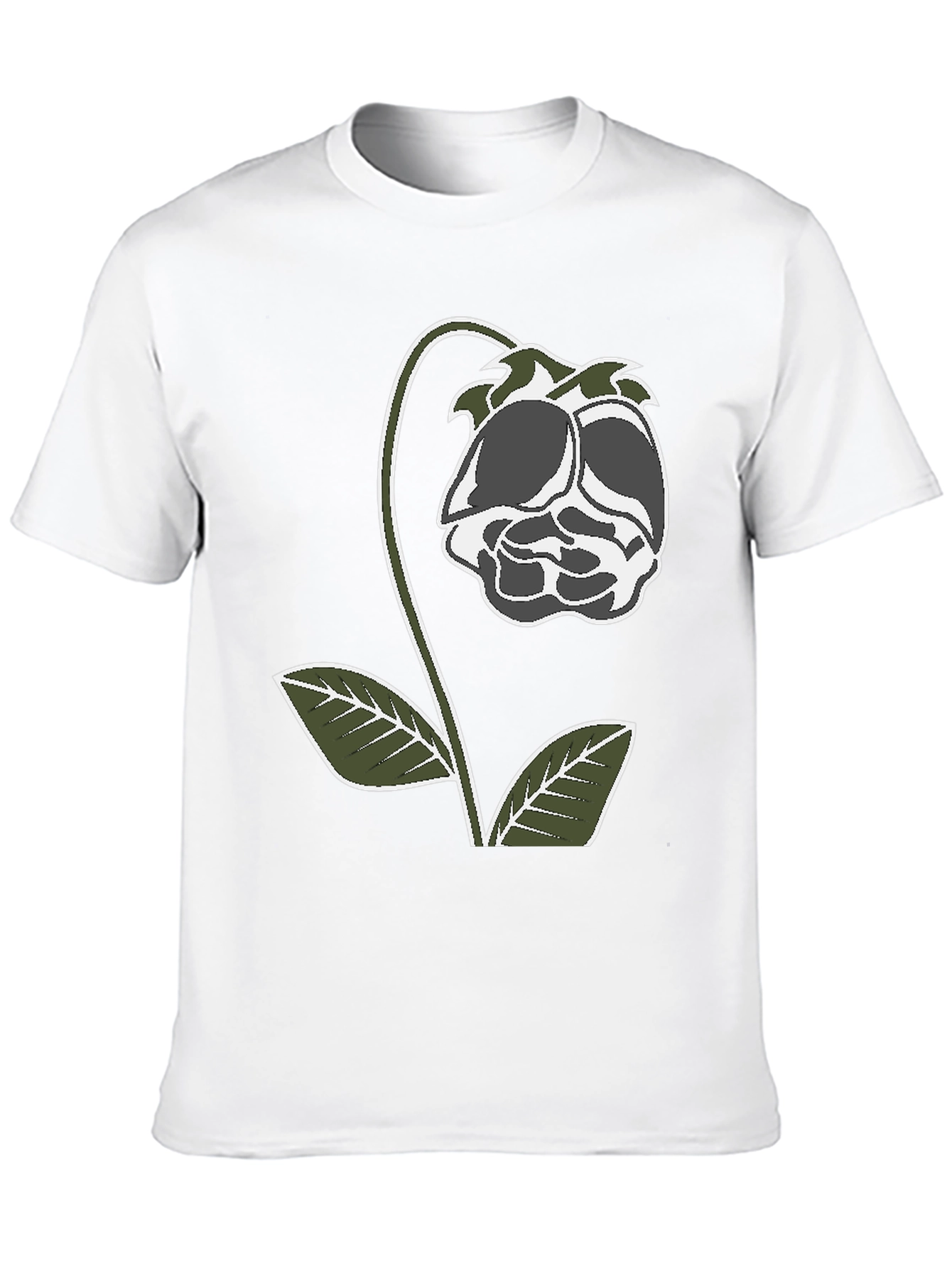 Floral Graphic Print T-Shirt - Black