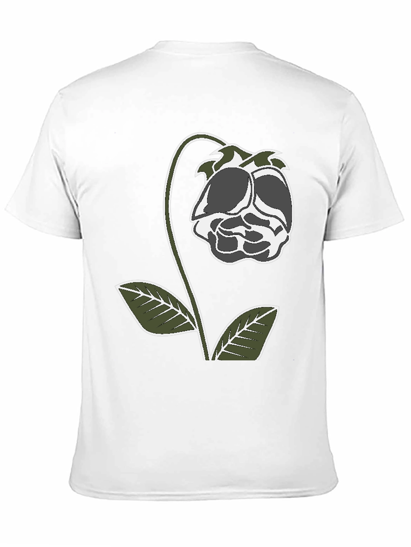 Floral Graphic Print T-Shirt - Black