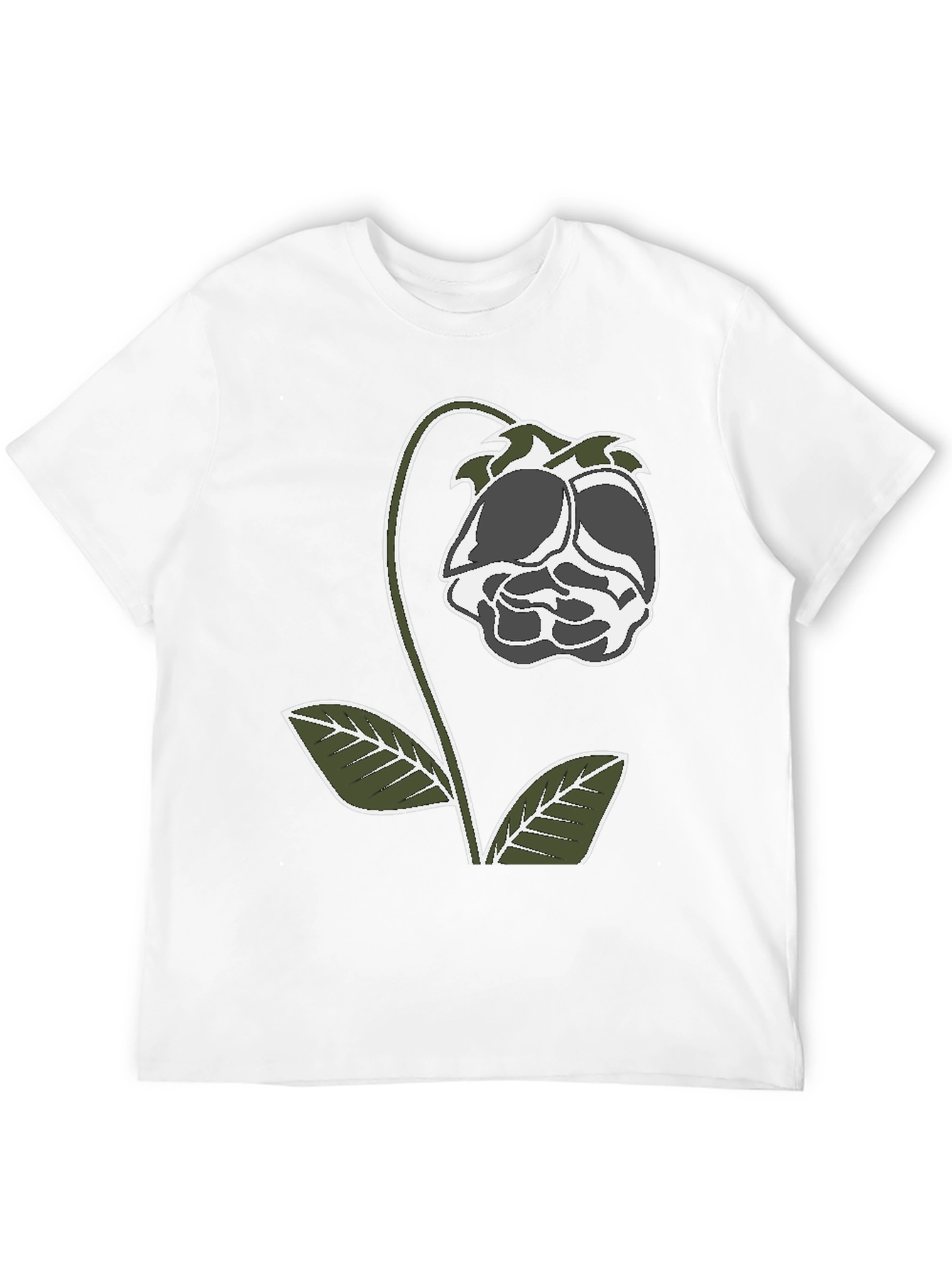 Floral Graphic Print T-Shirt - Black
