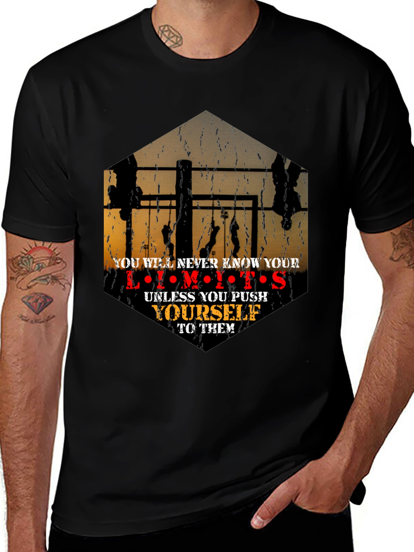 Motivational Workout Limits Graphic T-Shirt