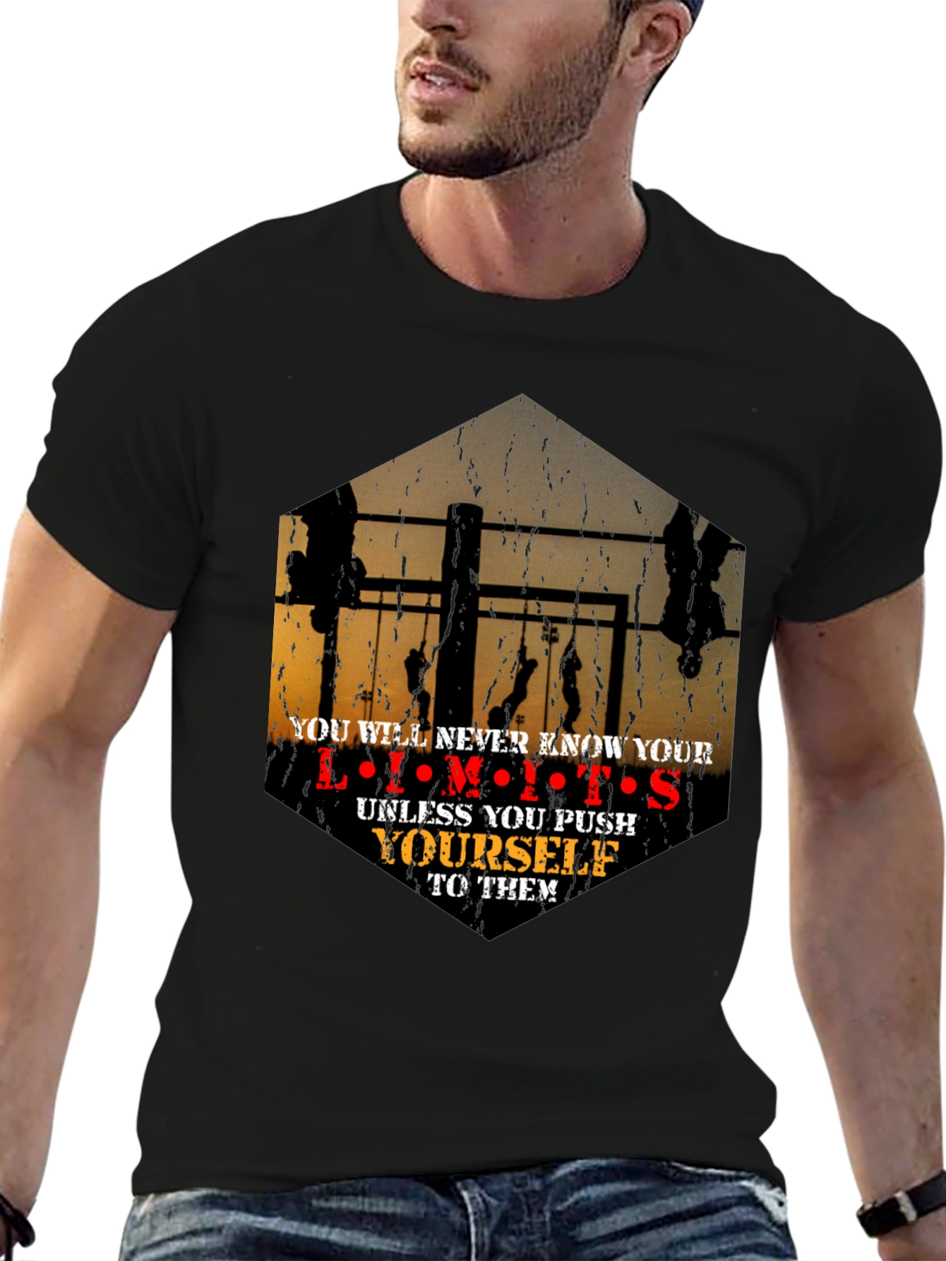 Motivational Workout Limits Graphic T-Shirt