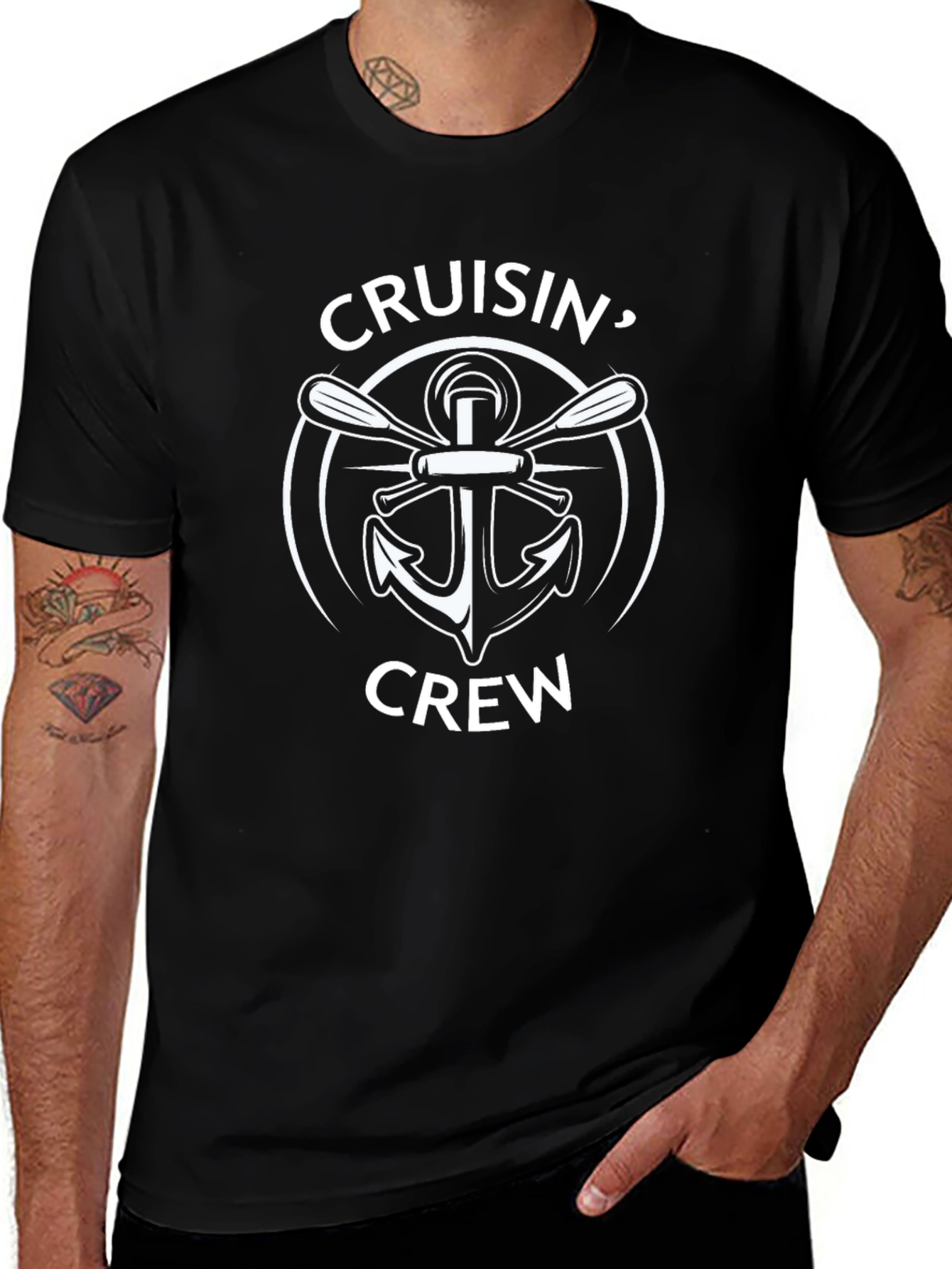Cruisin Crew Anchor Graphic Tee - Black