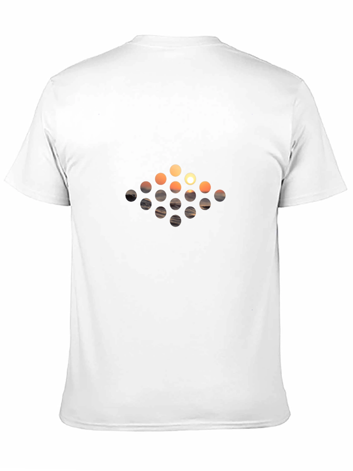 Abstract Sunset Dot Pattern Black T-Shirt