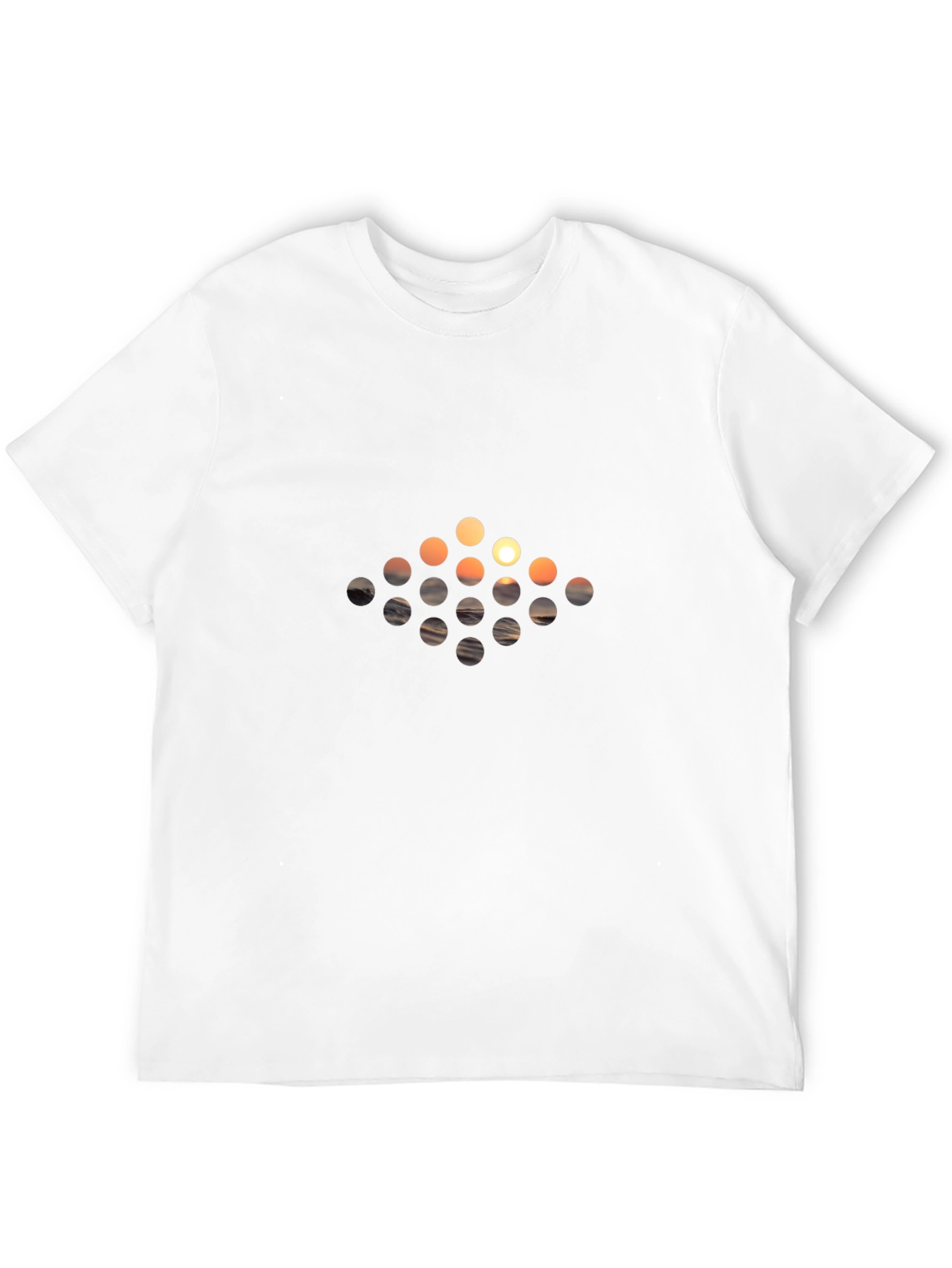 Abstract Sunset Dot Pattern Black T-Shirt