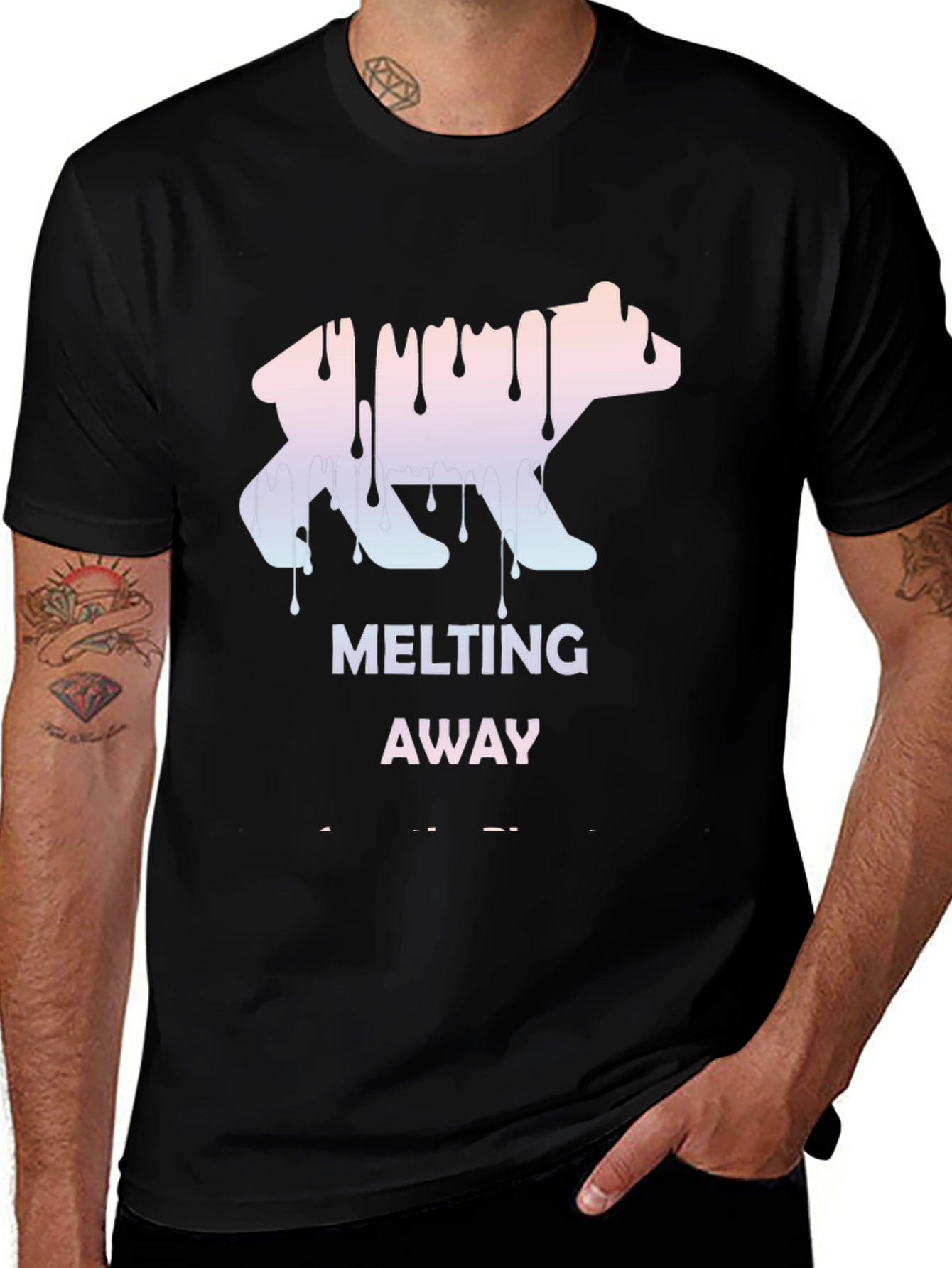 Melting Away Graphic Tee - Cool Bear Design T-Shirt