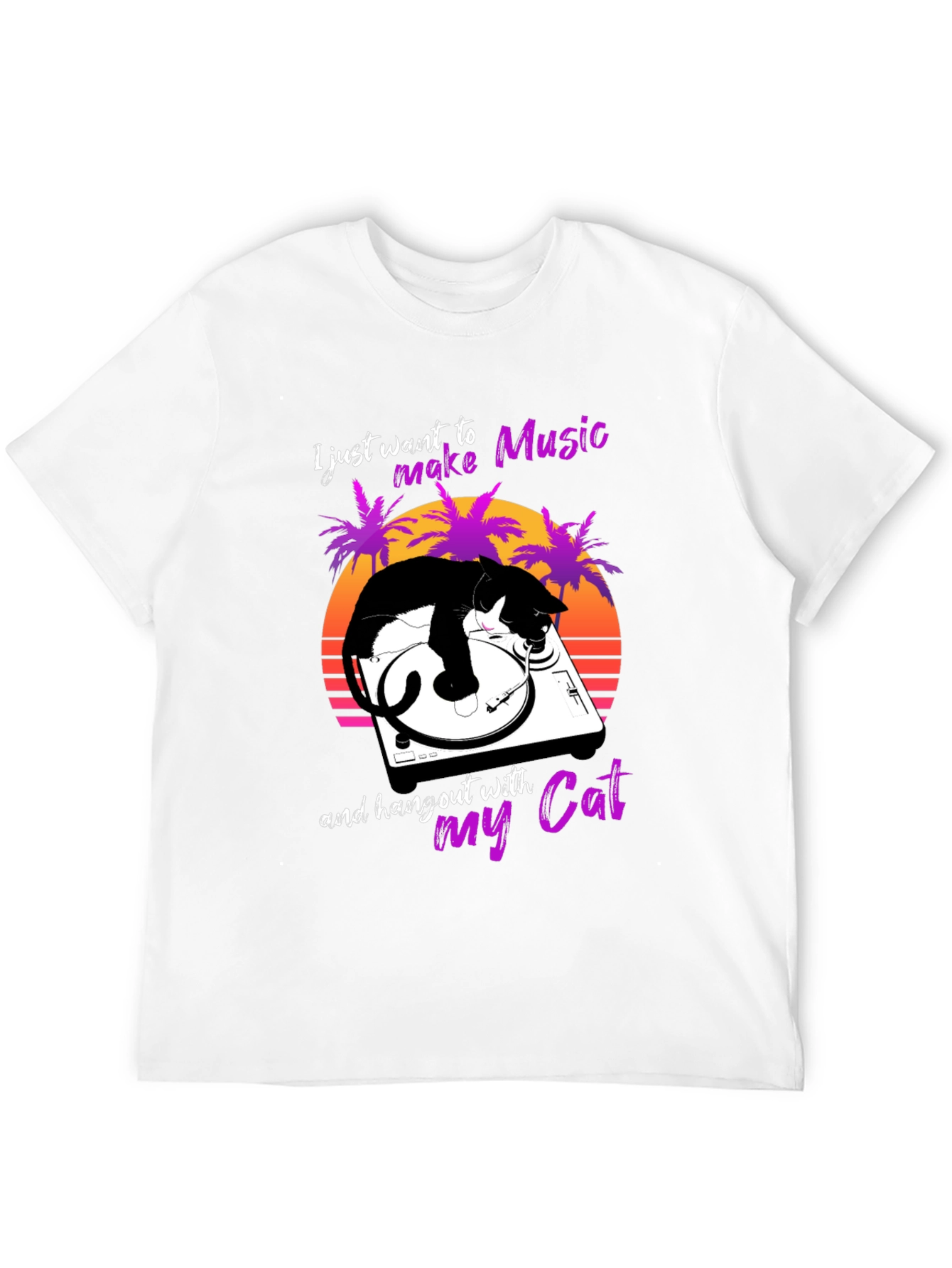 Music Lover Cat T-Shirt - DJ Cat Tee