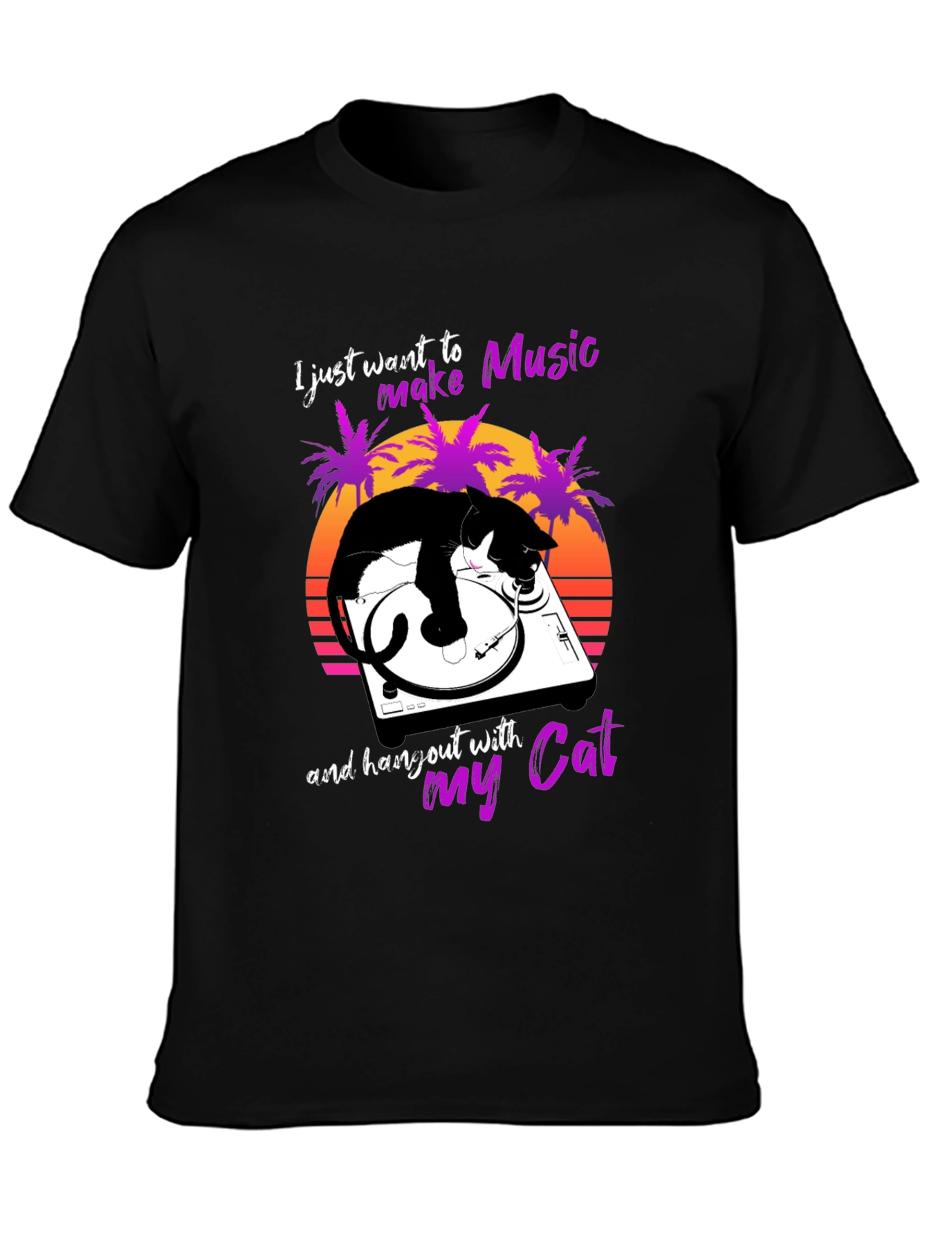 Music Lover Cat T-Shirt - DJ Cat Tee