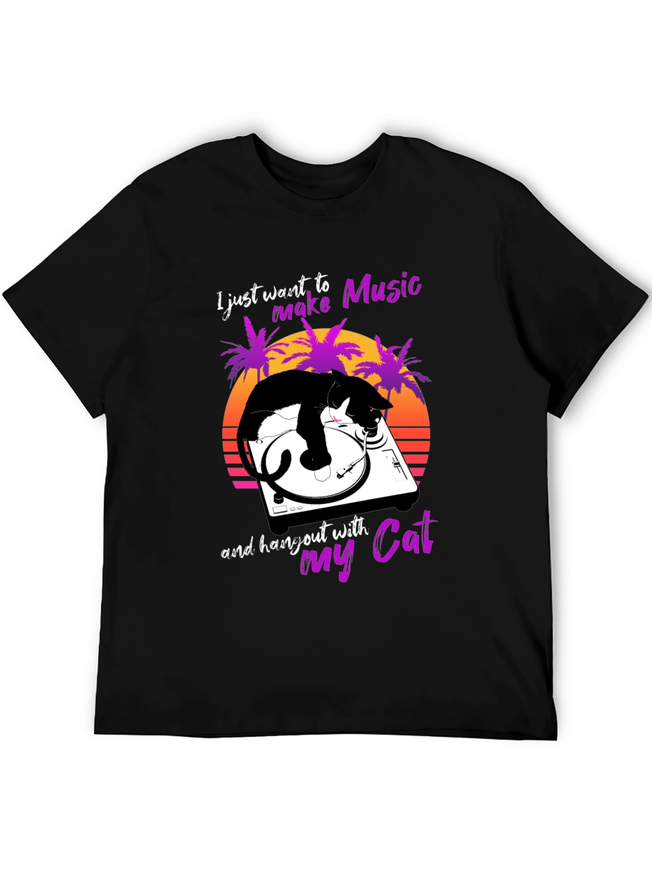 Music Lover Cat T-Shirt - DJ Cat Tee