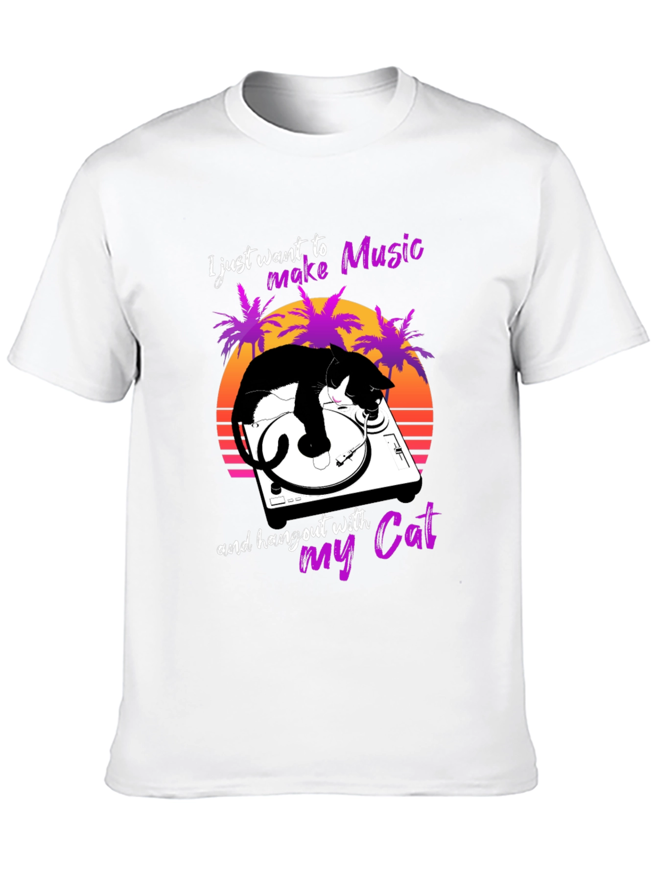 Music Lover Cat T-Shirt - DJ Cat Tee