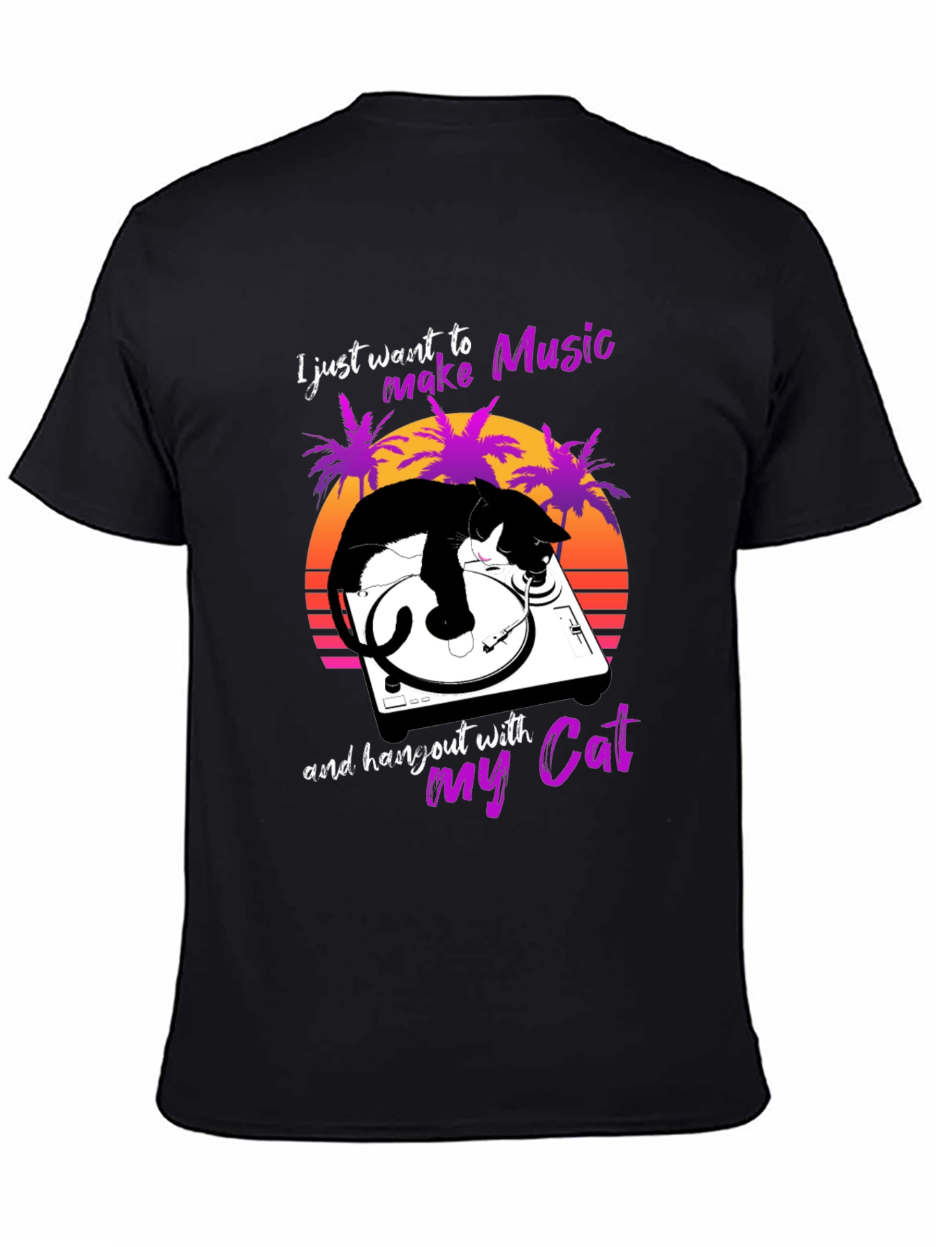 Music Lover Cat T-Shirt - DJ Cat Tee