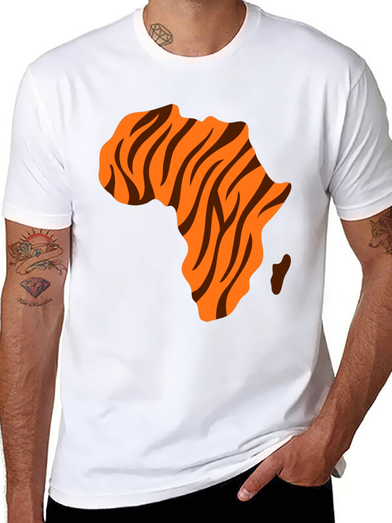 Africa Map Tiger Stripe Graphic Tee