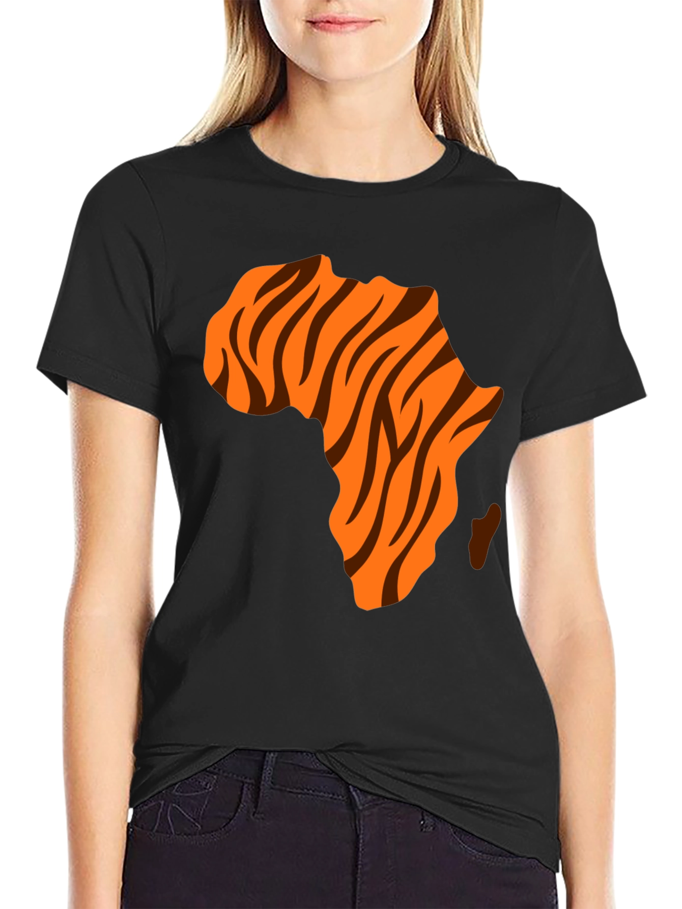 Africa Map Tiger Stripe Graphic Tee