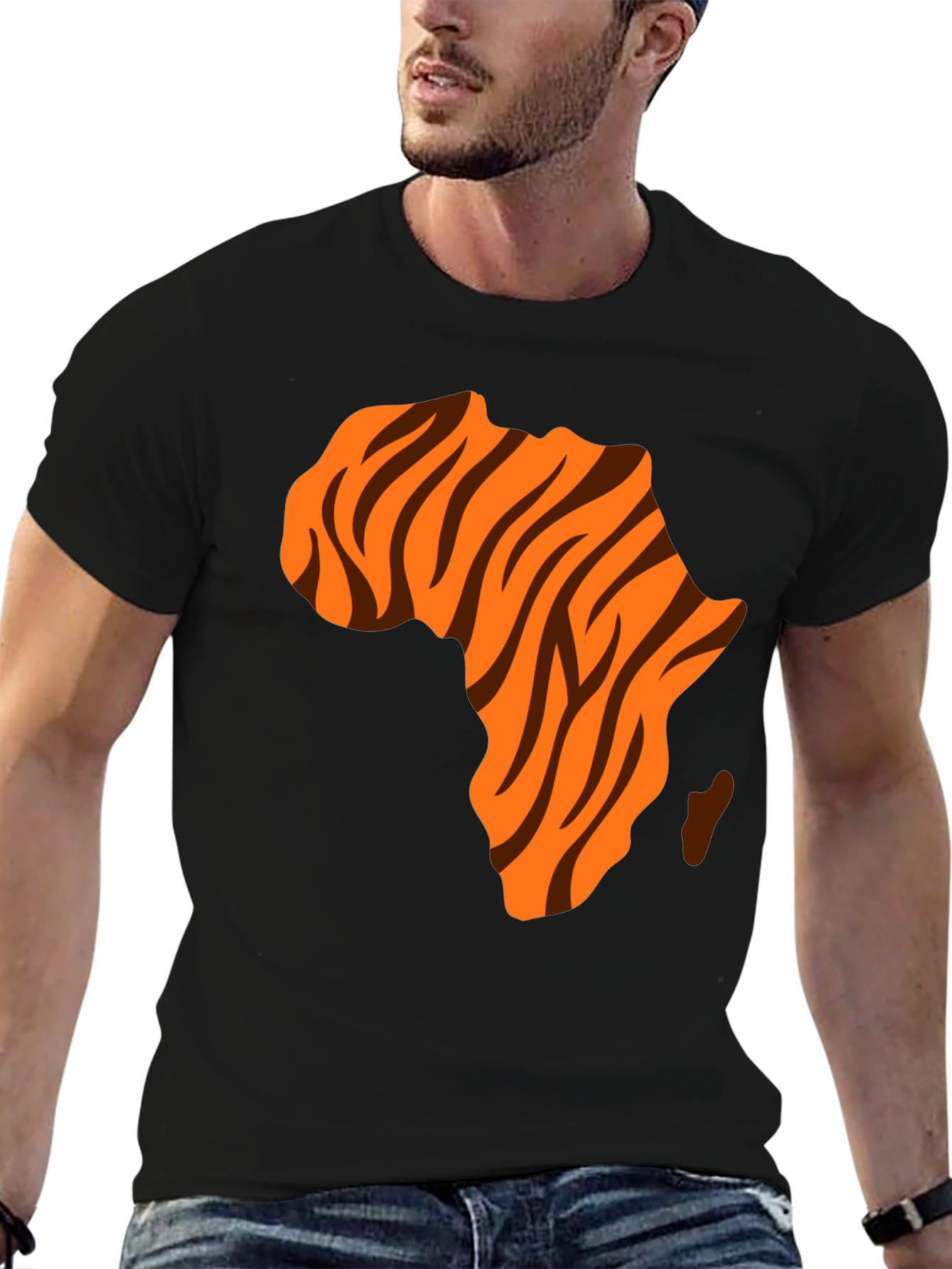 Africa Map Tiger Stripe Graphic Tee