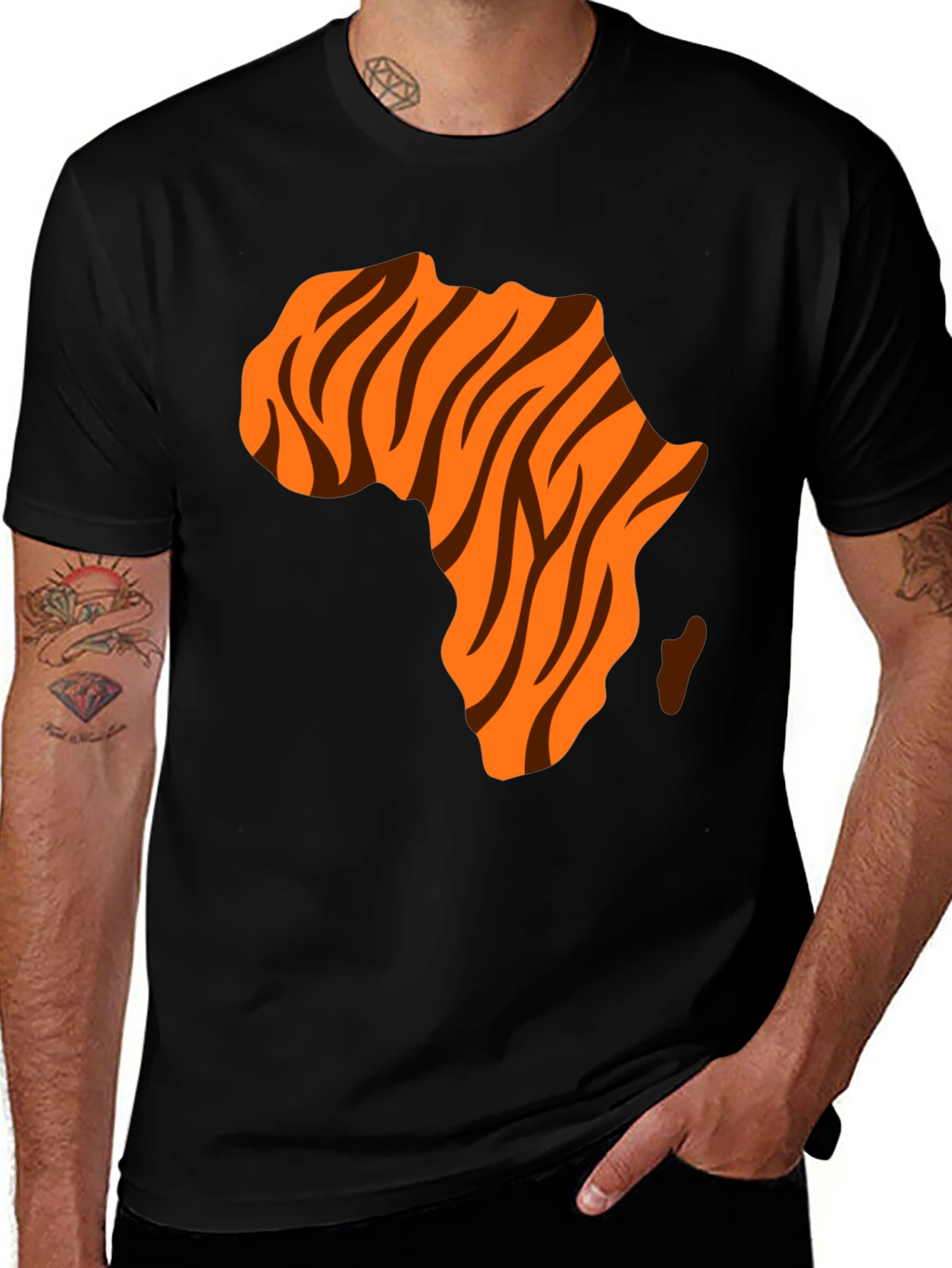 Africa Map Tiger Stripe Graphic Tee