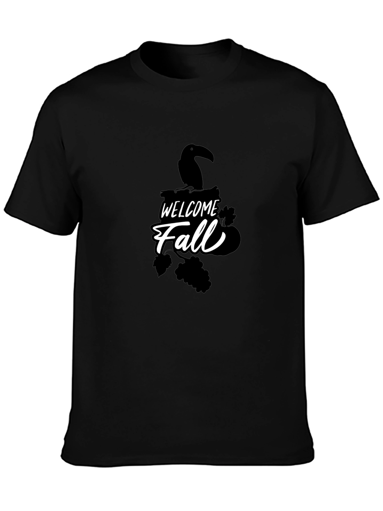 Welcome Fall Toucan Graphic Tee - Black T-Shirt