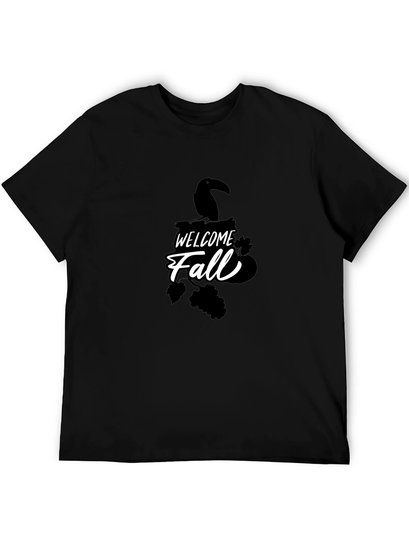 Welcome Fall Toucan Graphic Tee - Black T-Shirt