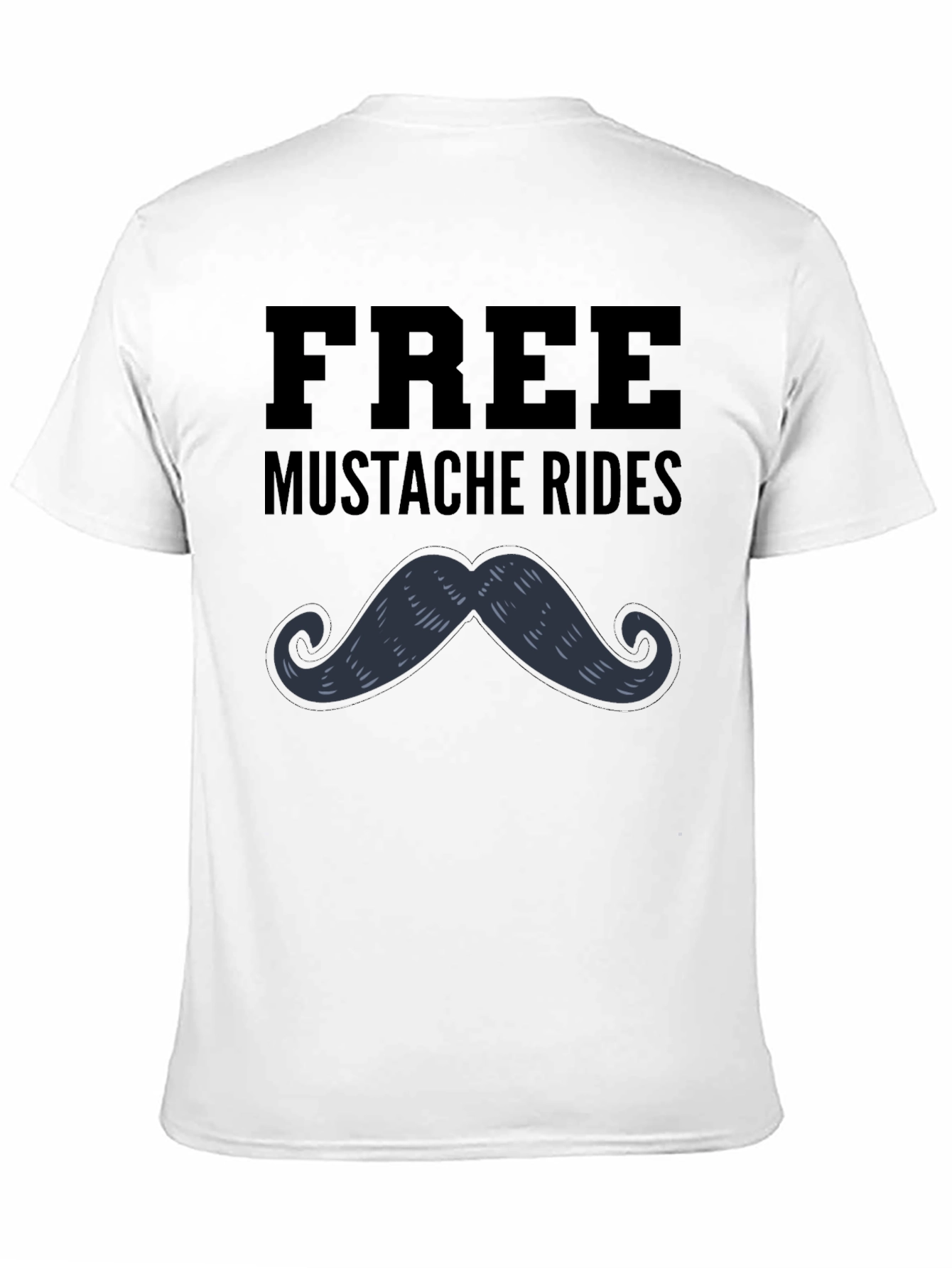 Free Mustache Rides Graphic Tee - Novelty Black T-Shirt