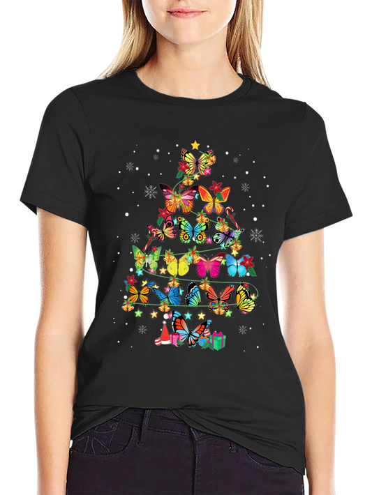 Butterfly Christmas Tree T-Shirt
