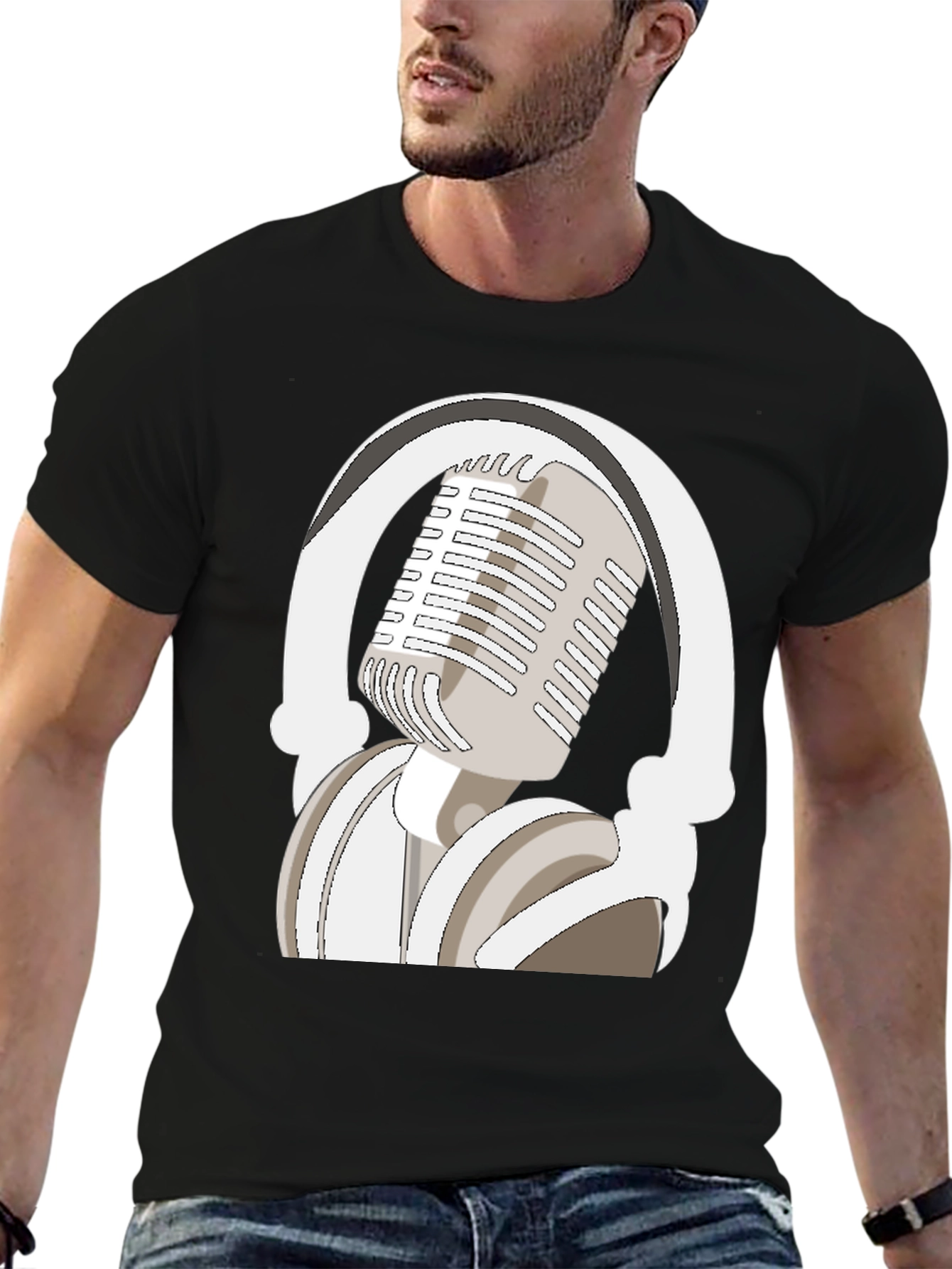 Microphone and Headphones Graphic Tee