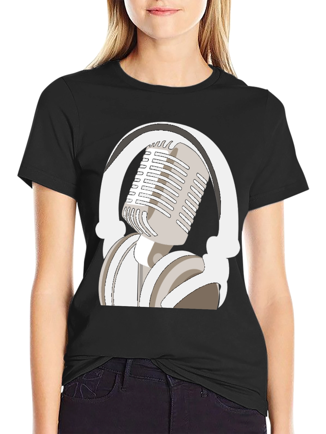 Microphone and Headphones Graphic Tee