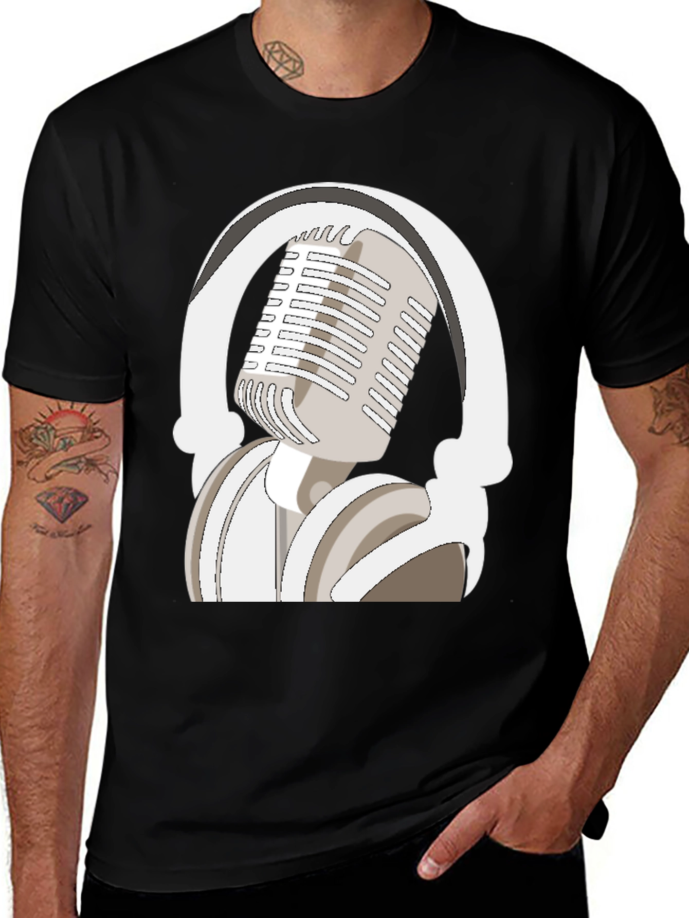 Microphone and Headphones Graphic Tee
