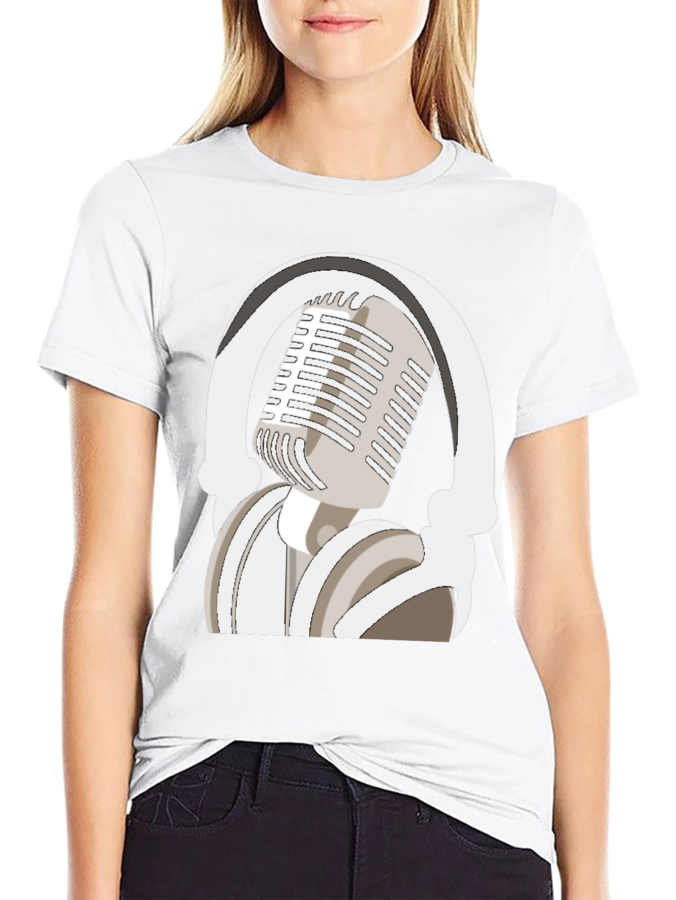 Microphone and Headphones Graphic Tee