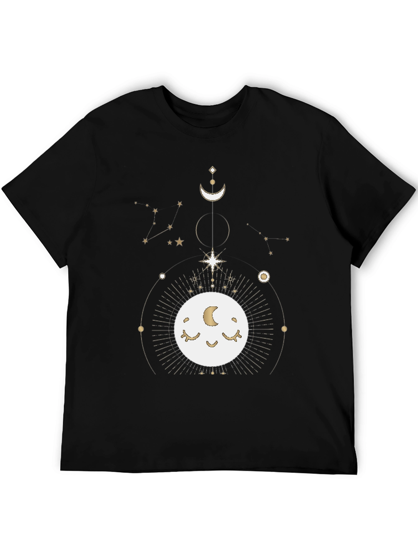Celestial Moon Graphic Black T-Shirt