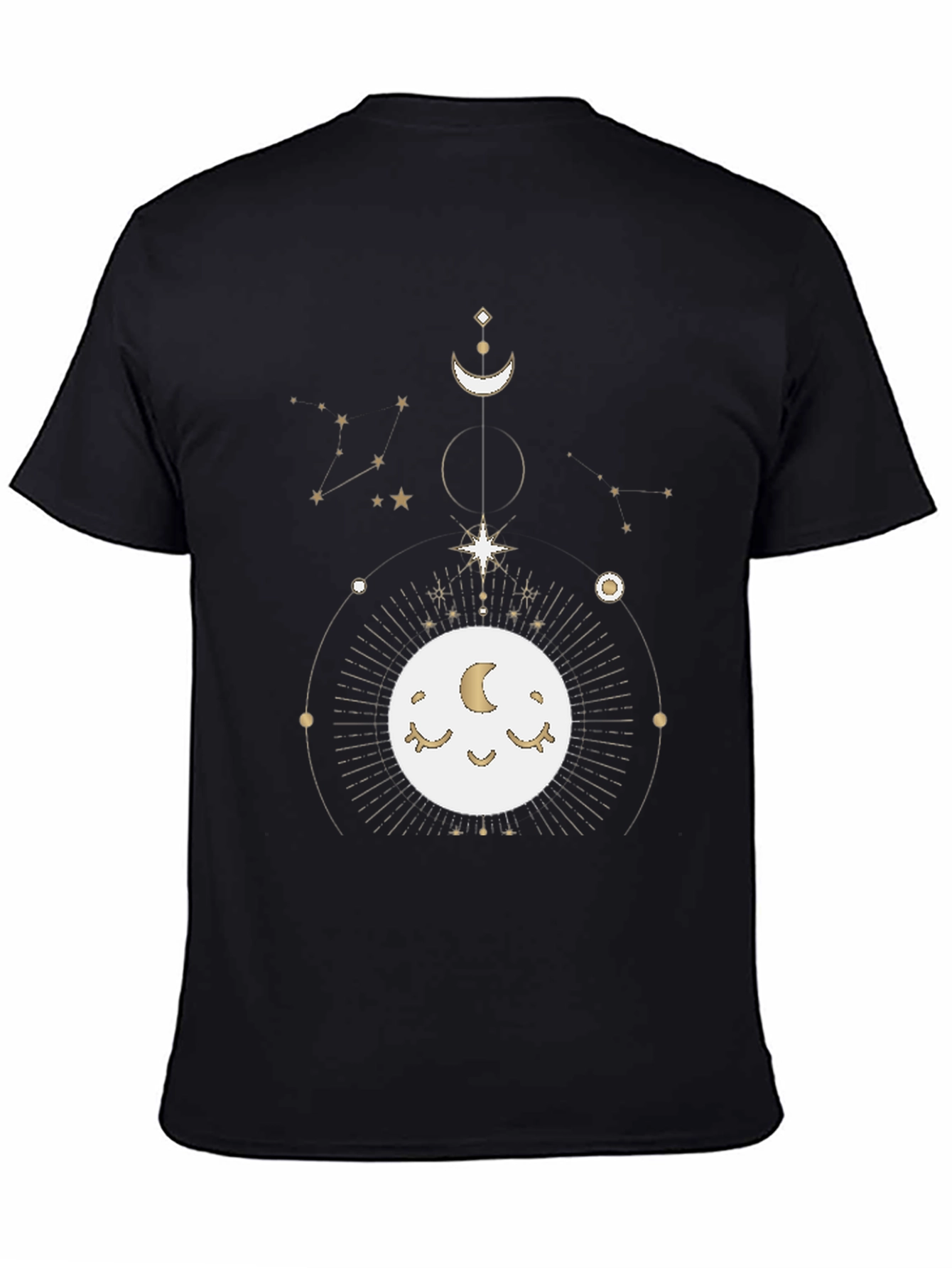 Celestial Moon Graphic Black T-Shirt